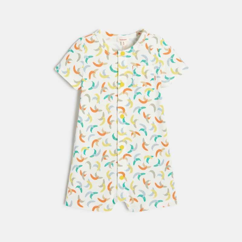 Combishort bébé à motifs bananes blanc Catimini