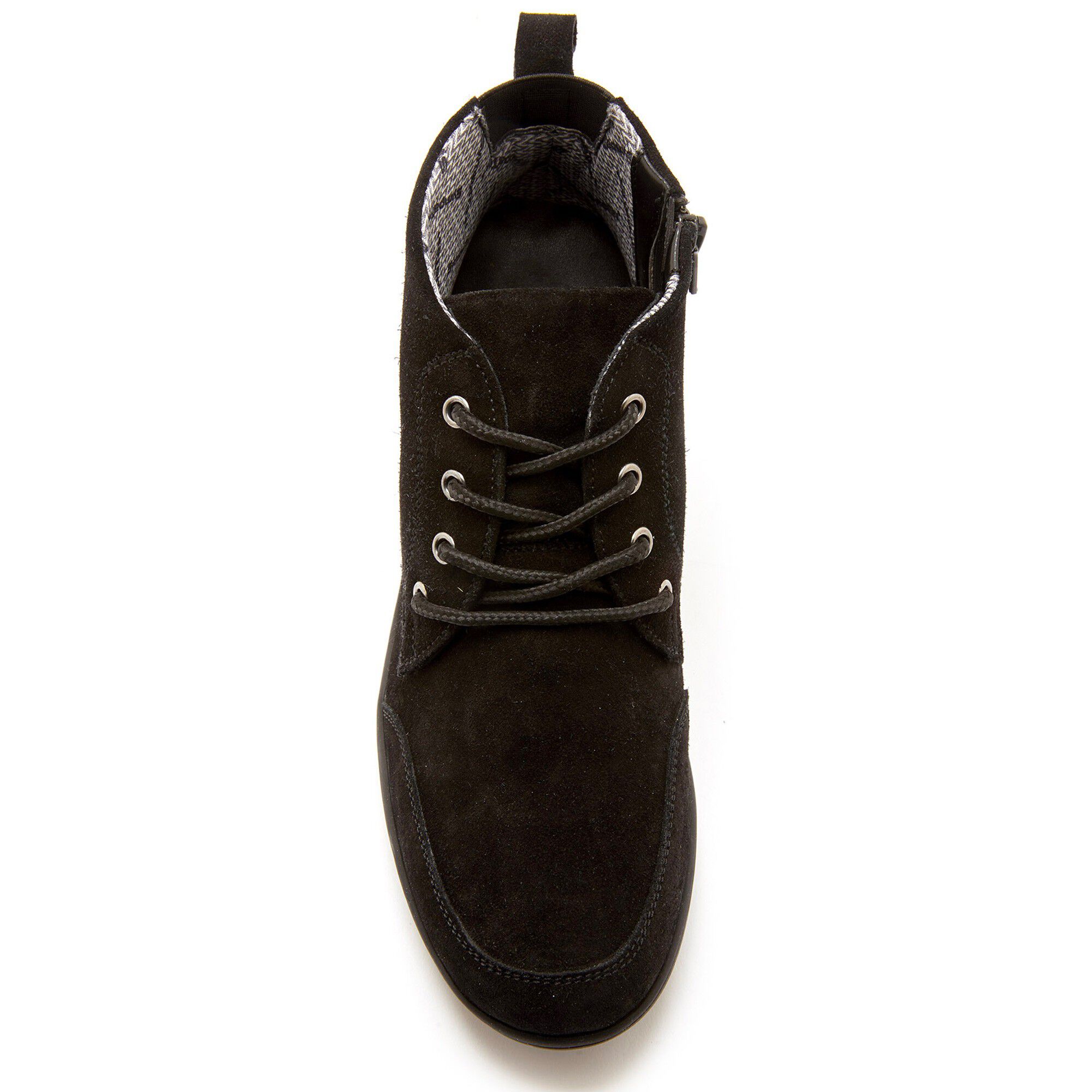 Boots zippées imperméables en cuir velours Grande Largeur