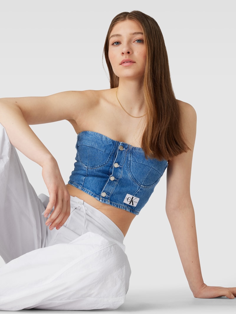 Bandeau-Top im Denim-Look in jeans