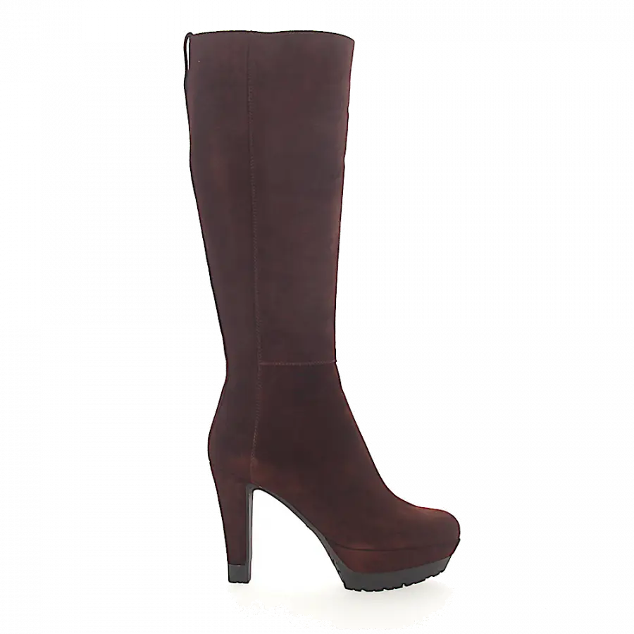 Sergio Rossi - Stiefel Veloursleder Kontrastnaht braun - braun