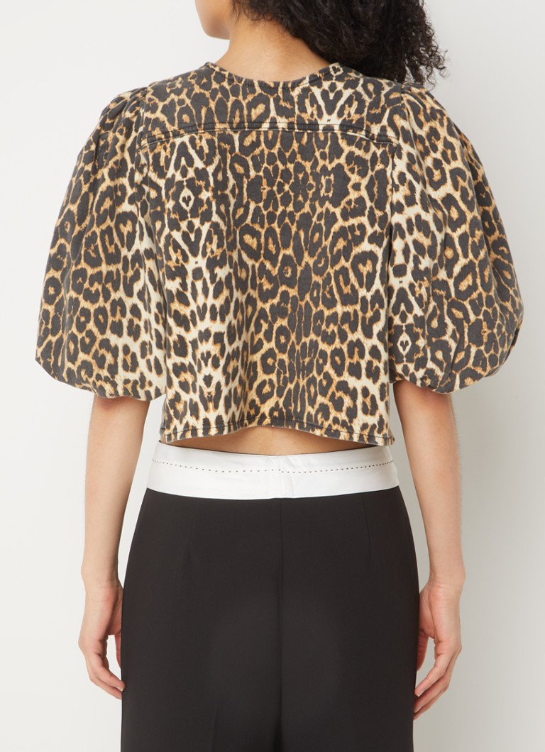 Top Co'Couture Leo s leopardím vzorom a balónovým rukávom