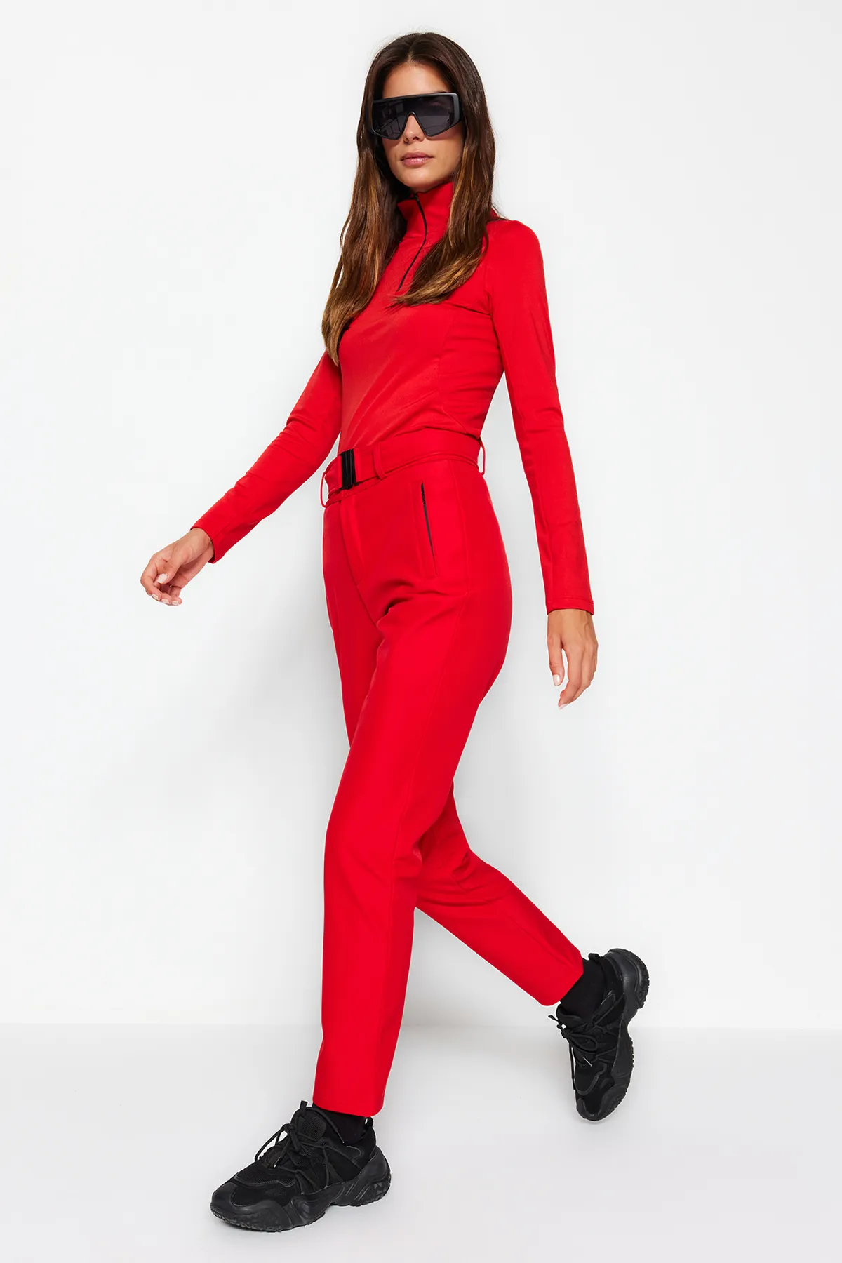 Trendyol Collection  Winter Essentials/Ski Collection Rote wasserabweisende Fallschirmhose THMAW24EA00001