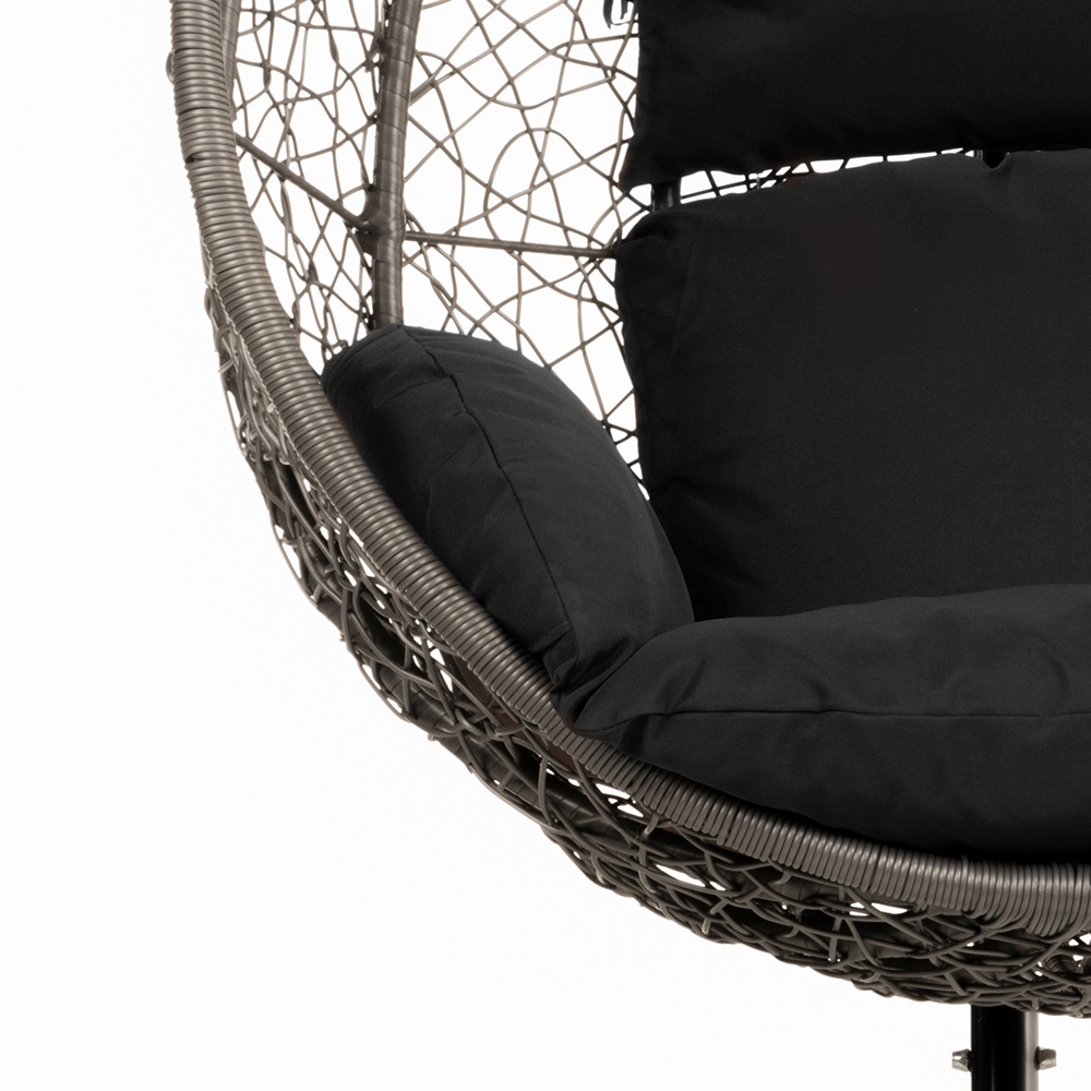 Home Deluxe Polyrattan Hängesessel CIELO - Schwarz nur Kissen