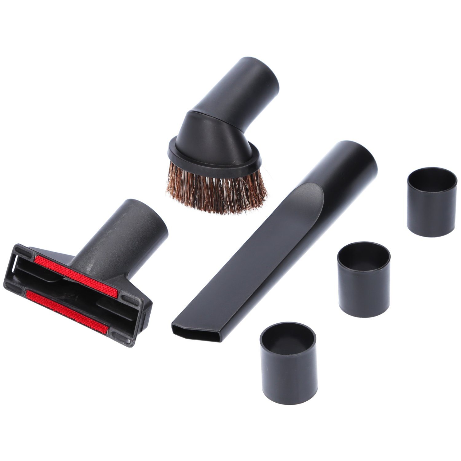 McFilter Staubsaugerdüsen-Set Universal 6-teilig, Zubehör für alle Staubsauger mit 32/35mm Anschlussdurchmesser, (6-tlg), enthält 1x Polsterdüse, 1x Fugendüse, 1x Möbelpinsel, inkl. Adapter