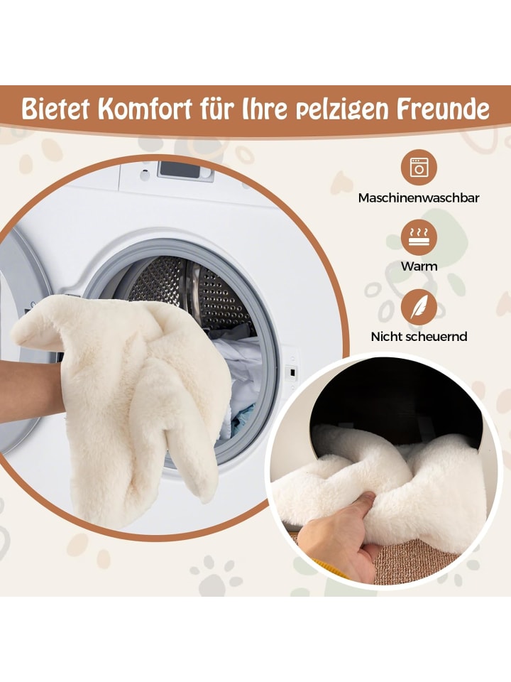 COSTWAY 3 in 1 Katzenhaus Beistelltisch in Beige günstig kaufen onesize