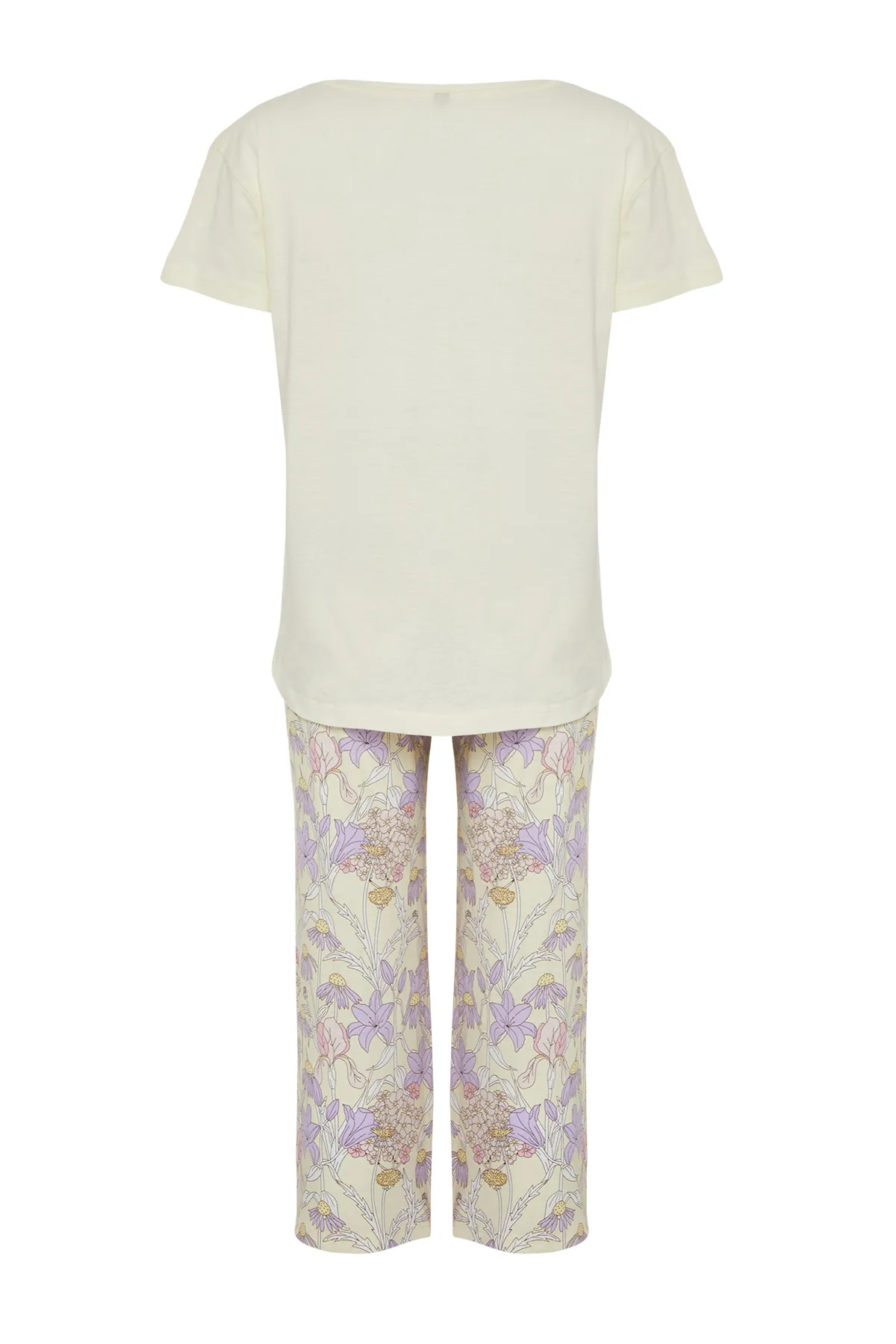 Trendyol Collection  Gelbes Pyjama-Set aus 100 % Baumwolle mit Blumenmuster THMSS24PT00210