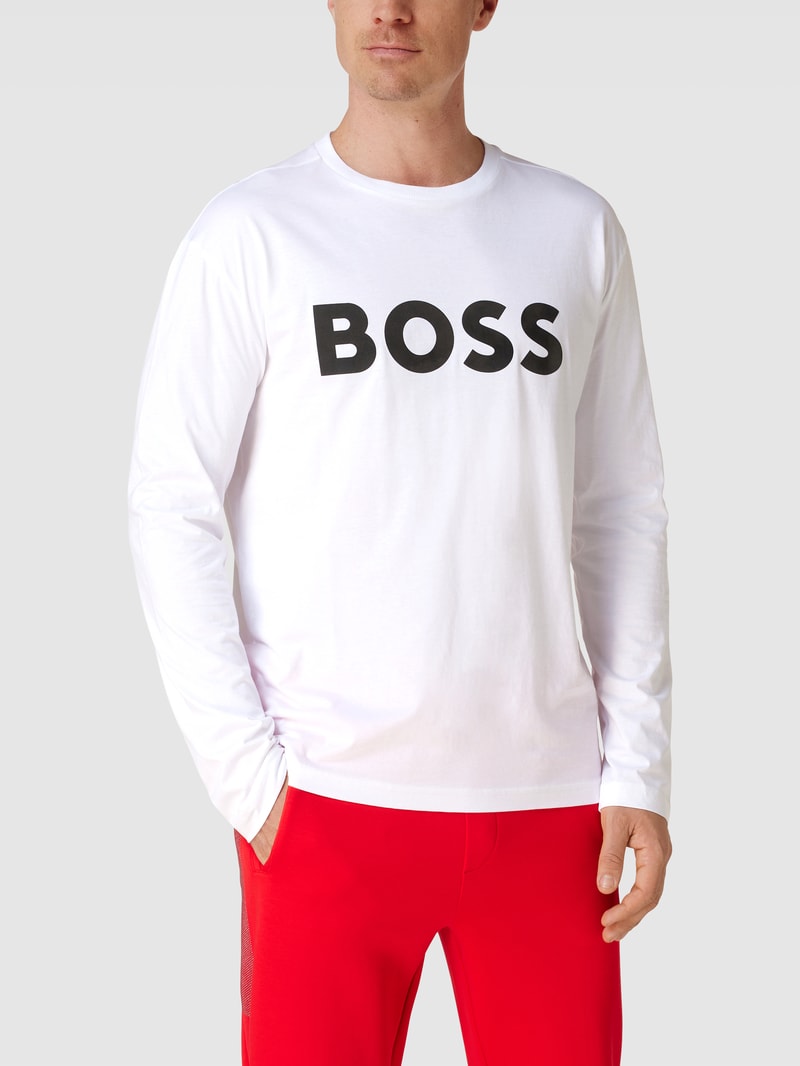 Longsleeve mit Label-Detail in weiß