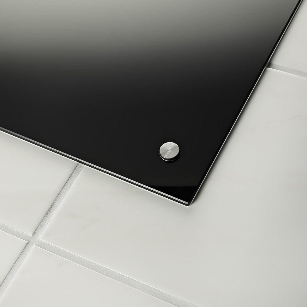 Melko Küchenrückwand Herdspritzschutz Spritzschutz Küchenrückwand aus ESG Sicherheitsglas in Schwarz für alle Untergründe Wandschutz Fliesenspiegel Küche Herd Wand Rückwand Spüle Hartglas Steinwand, (Stück), ESG Sicherheitsglas