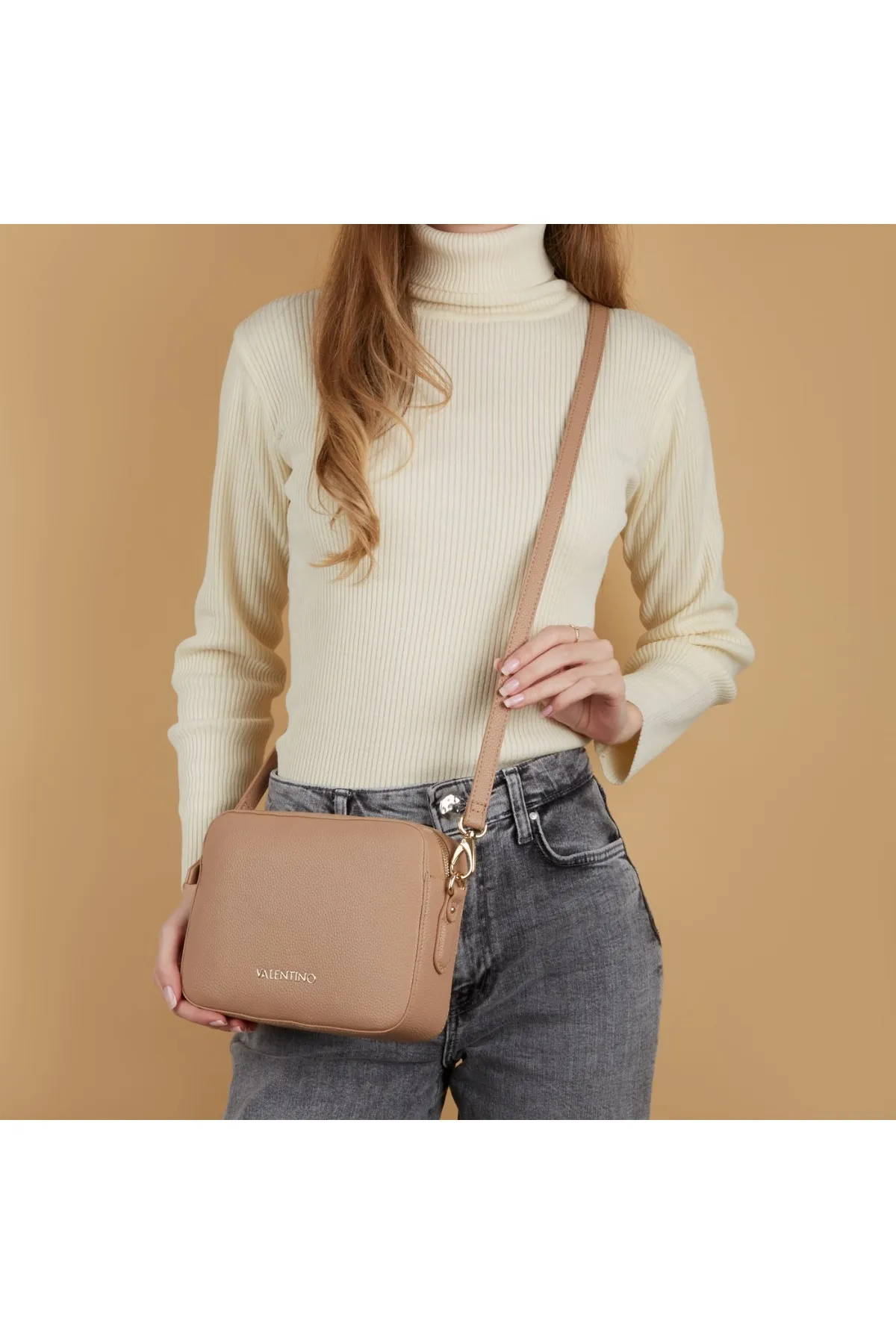 1'ASLAN  Valentino Bags Brixton Damen Umhängetasche Beige Vbs7lx07beige