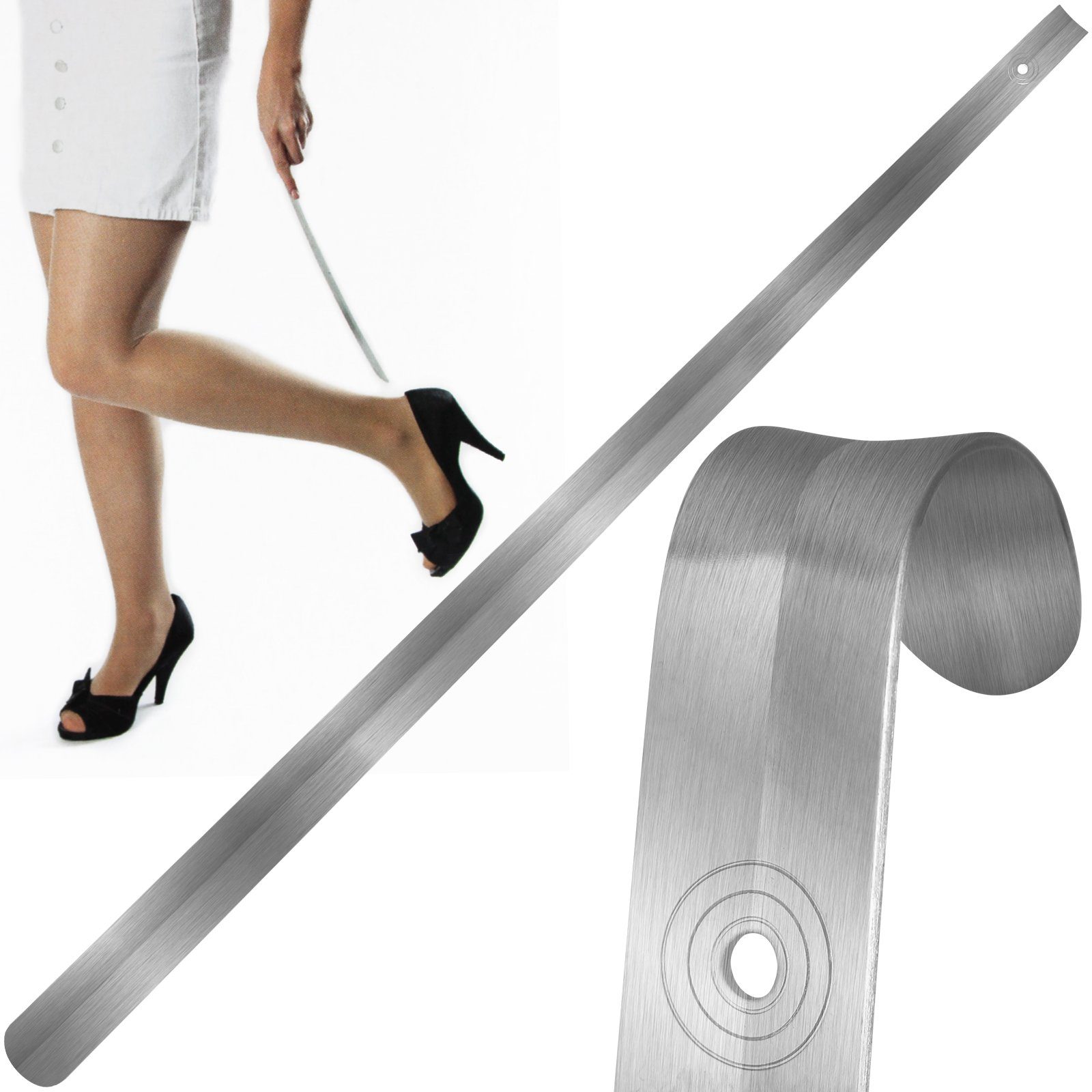 EDCO Schuhlöffel Schuhanzieher 79cm XXL Schuhanziehhilfe Edelstahl Lang Schuhhorn, Schuh Anziehhilfe Anzieher Schuh-Anzieher Robust
