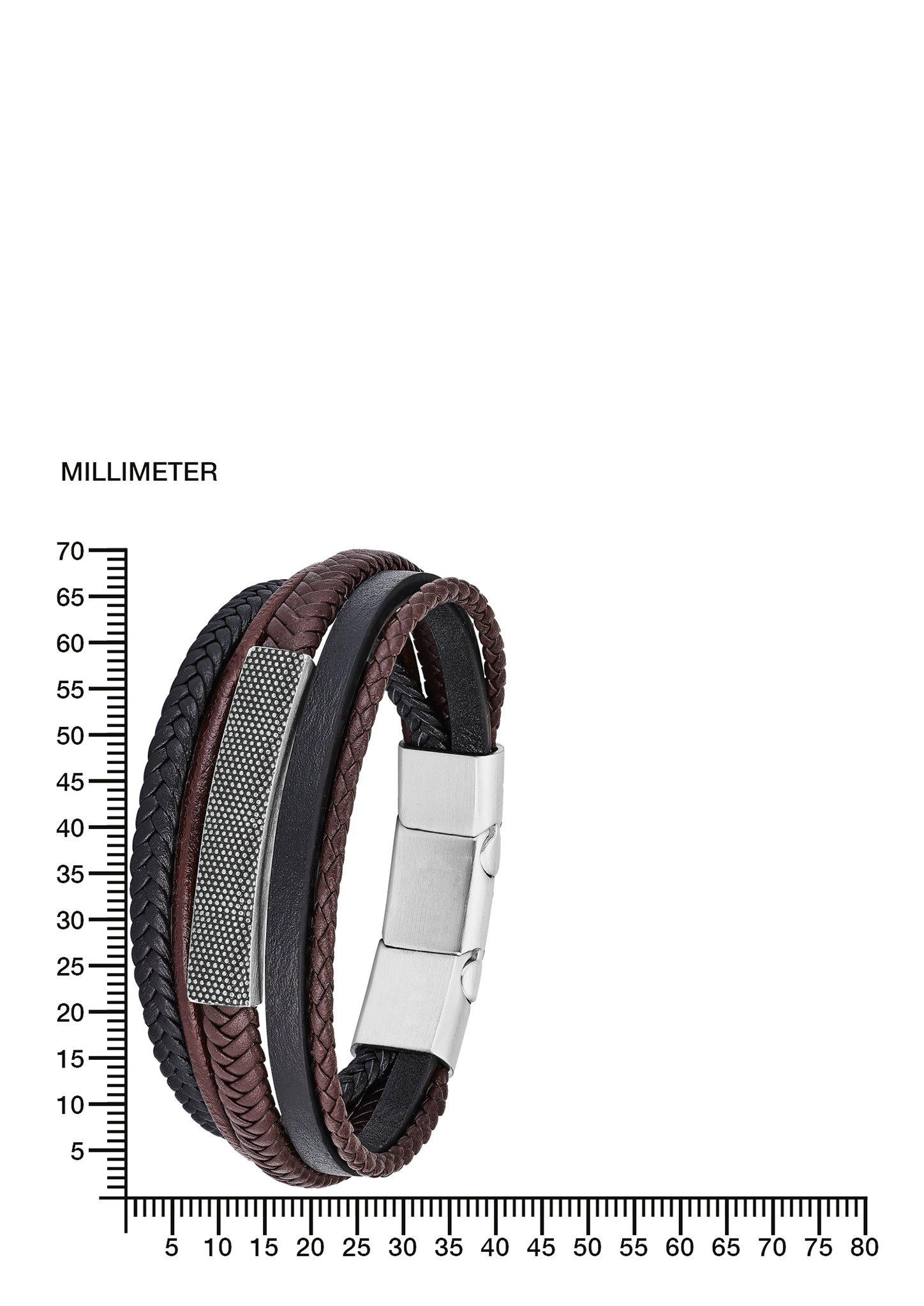 Armband aus Leder und Edelstahl  272.908.6412.4259-99B0