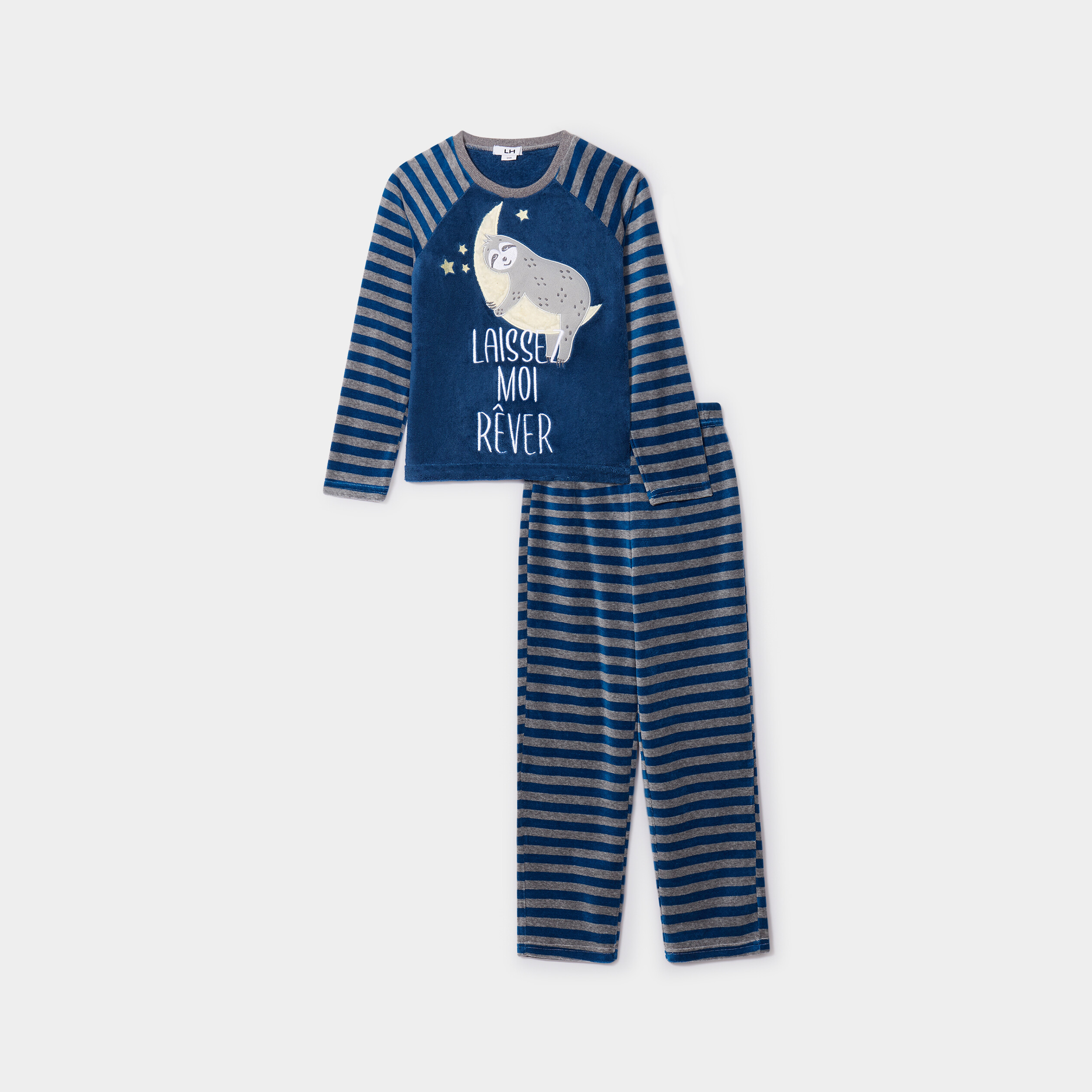 Ensemble pyjama pantalon pilou bleu marine garçon | La Halle