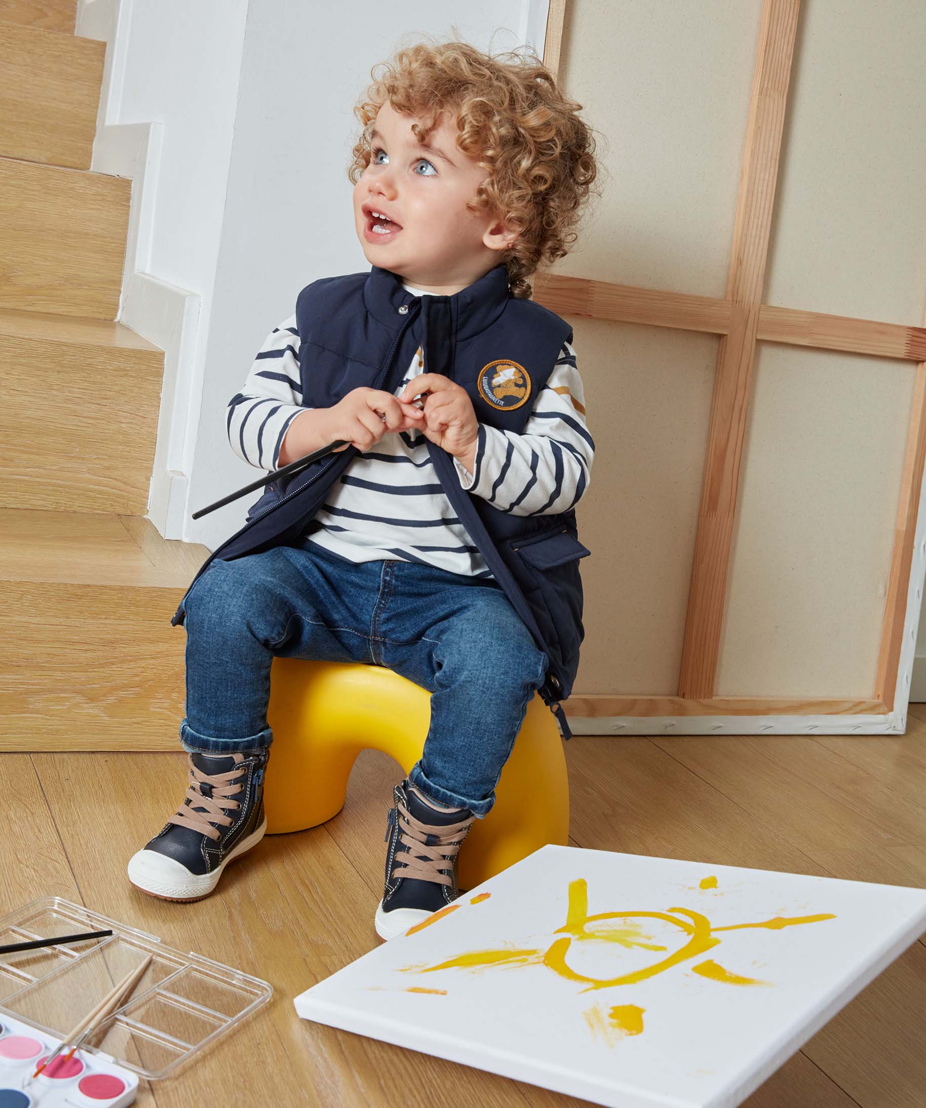 Doudoune bébé Garçon sans manches intérieur polaire - Lu... marine | GEMO