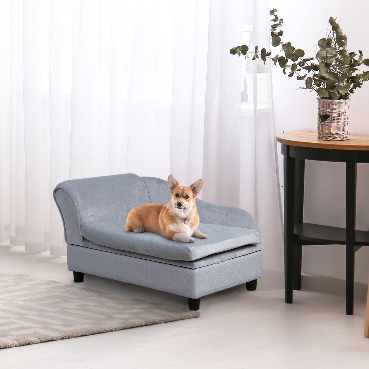 PawHut Haustiersofa Hundebett Hundematte Hundesofa mit Lagerraum Matte