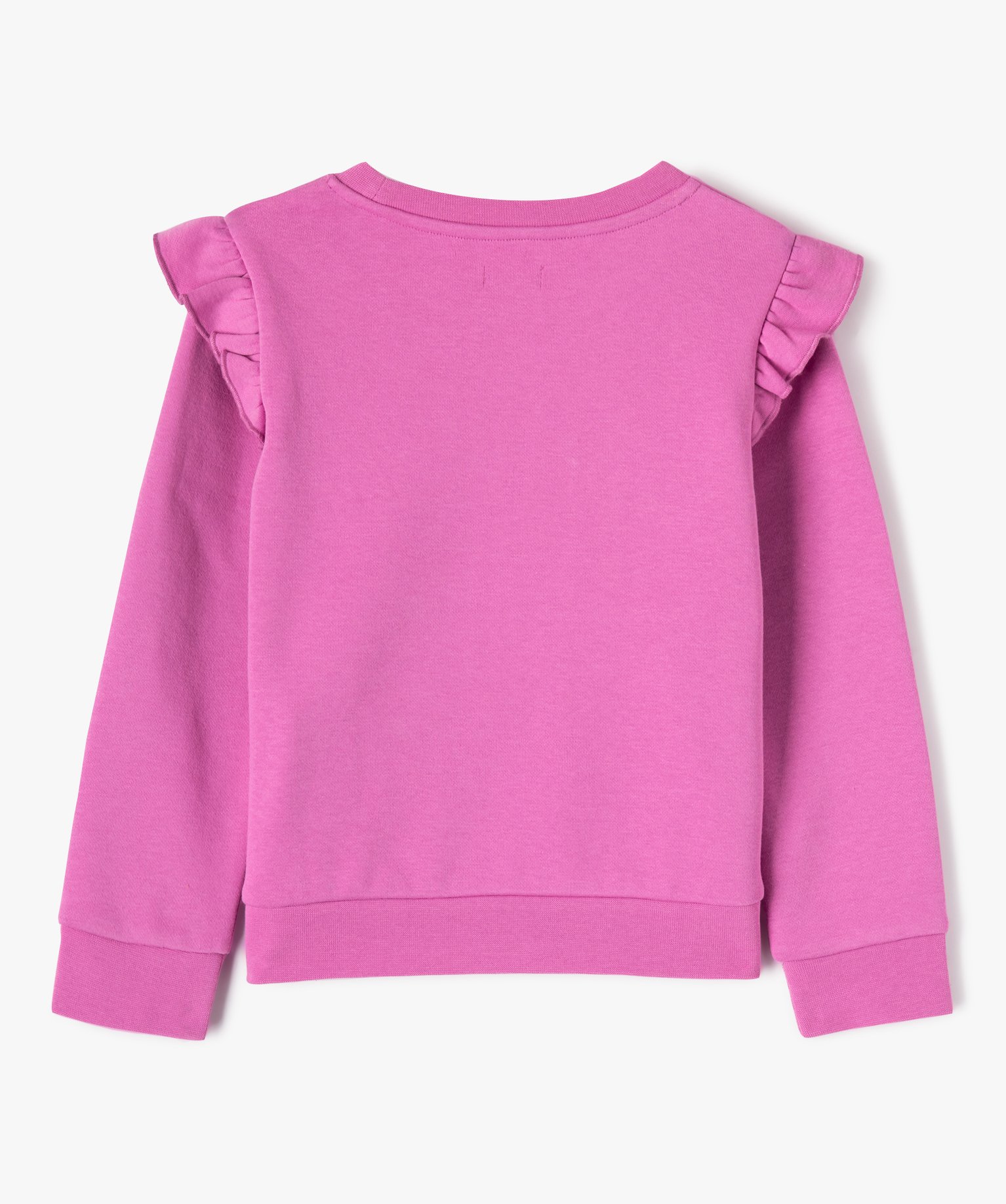 Sweat à volants aux épaules et motif brodé fille violet | GEMO