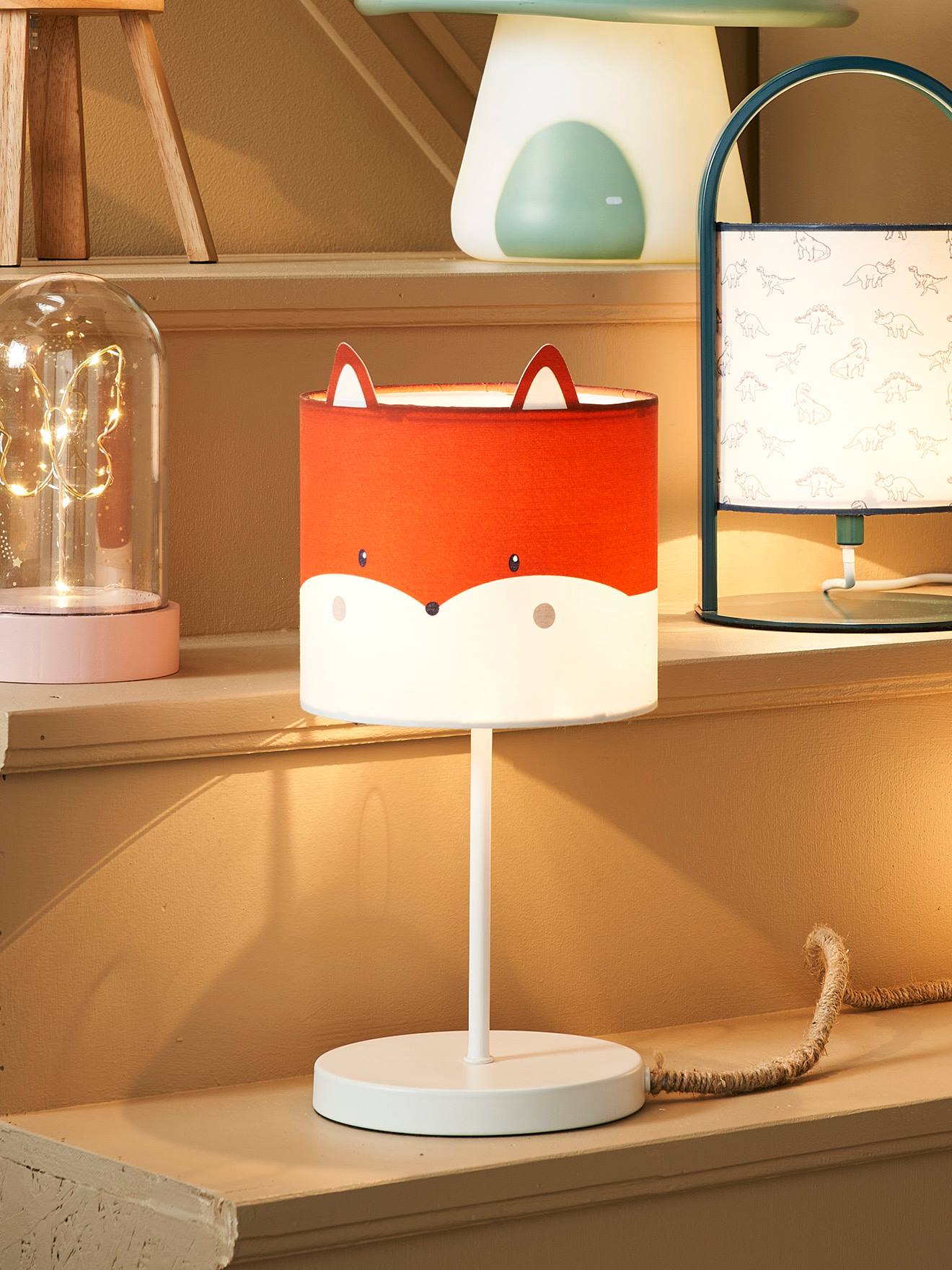 Vertbaudet Kinder Nachttischlampe FUCHS - weiß/rot