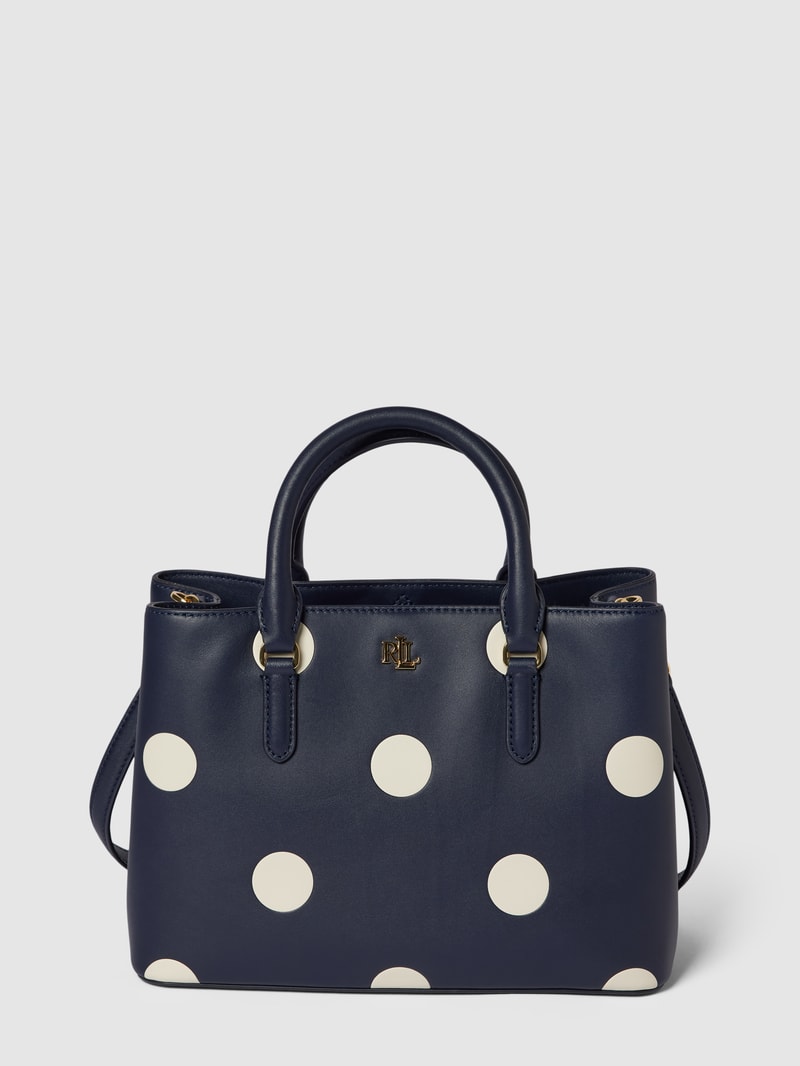 Tote Bag mit Allover-Muster Modell 'MARCY' in marineblau