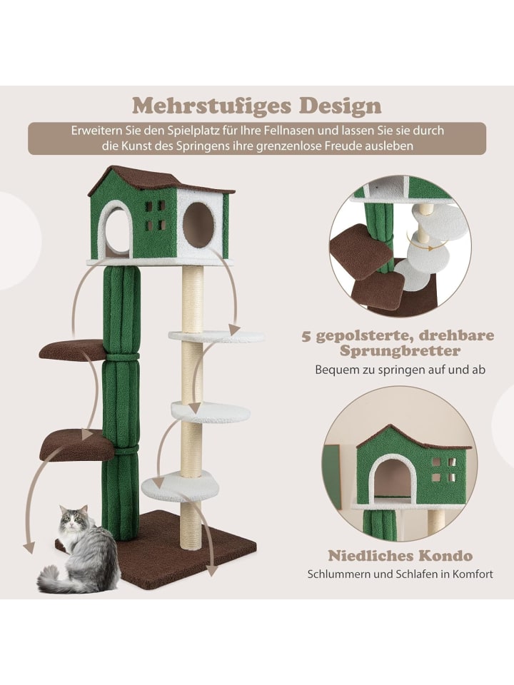 COSTWAY 153 cm Kratzbaum in Grün günstig kaufen onesize