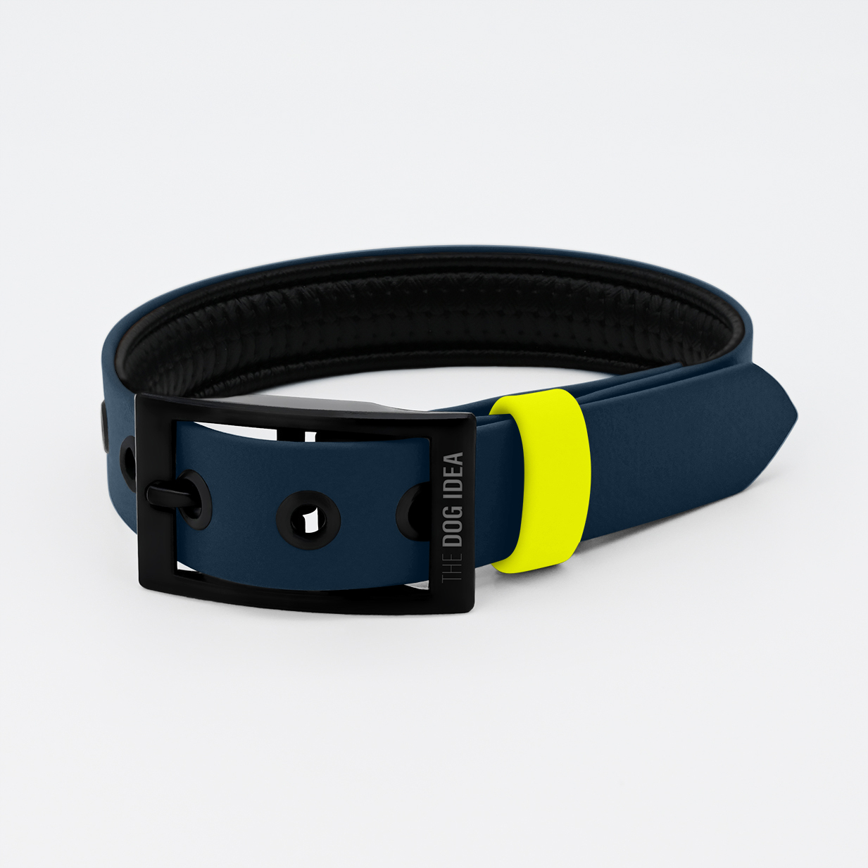 THE DOG IDEA Hundehalsbänder THE DOG IDEA Biothane Halsband Navy neon gelb M