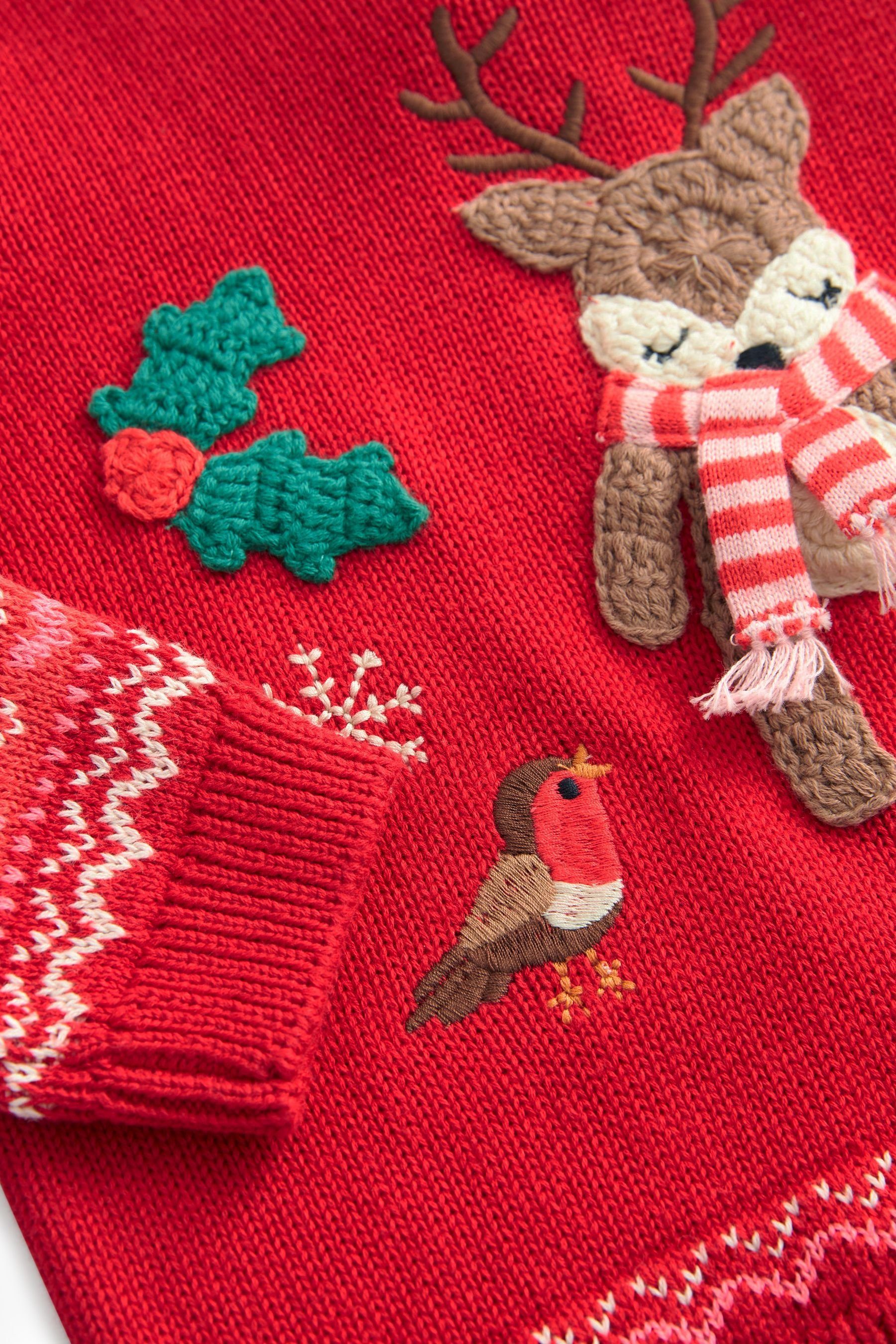 Next Rundhalspullover Norwegerpullover mit Reh (1-tlg)