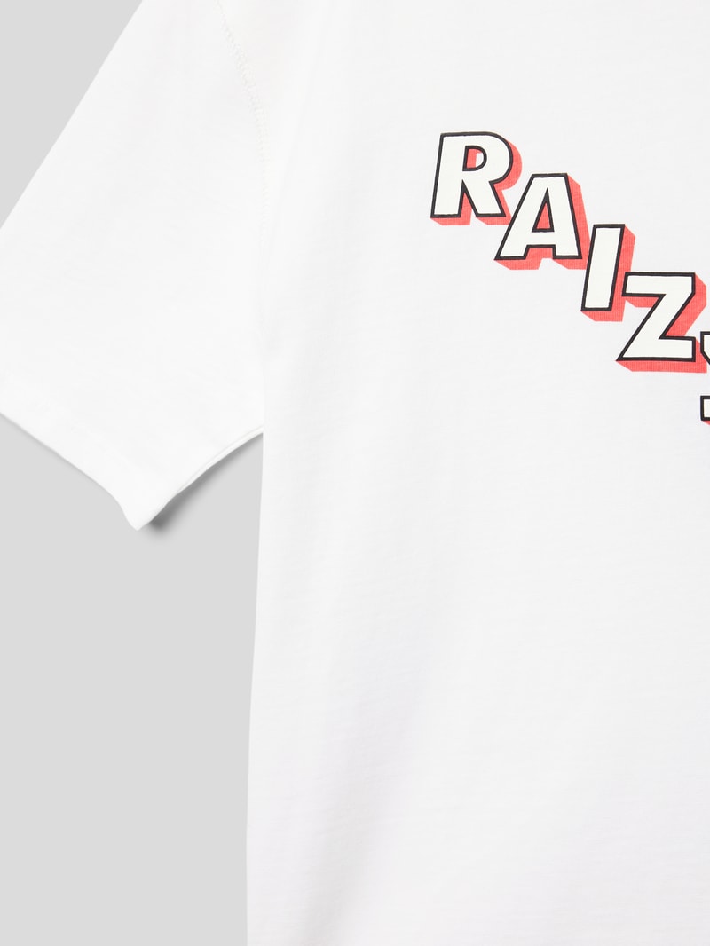T-Shirt mit Label-Print in weiß