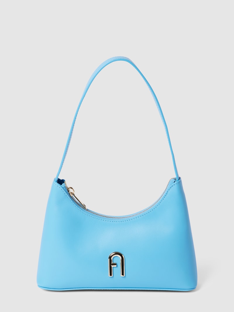 Handtasche mit Label-Detail Modell 'DIAMANTE' in aqua blau