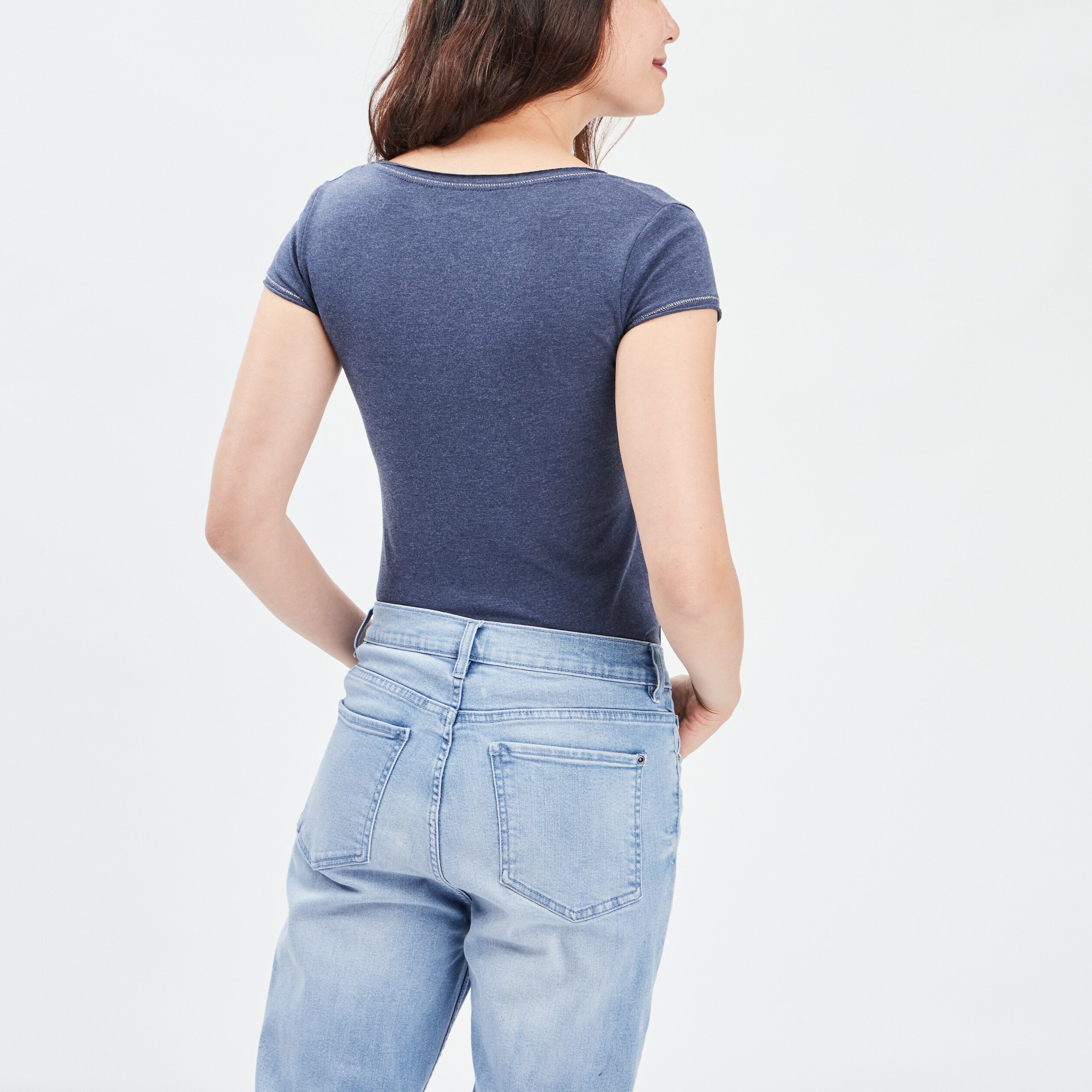 T-shirt manches courtes bleu marine femme | La Halle