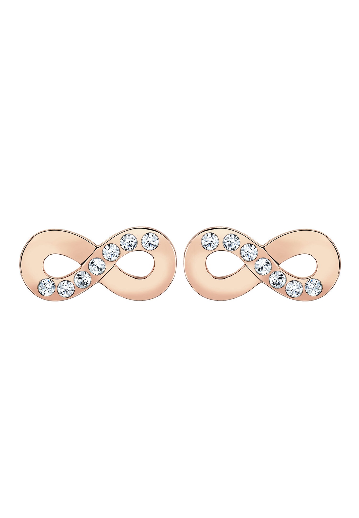 Collana Elli da donna con motivo infinito semplice e cristalli in argento sterling 925.