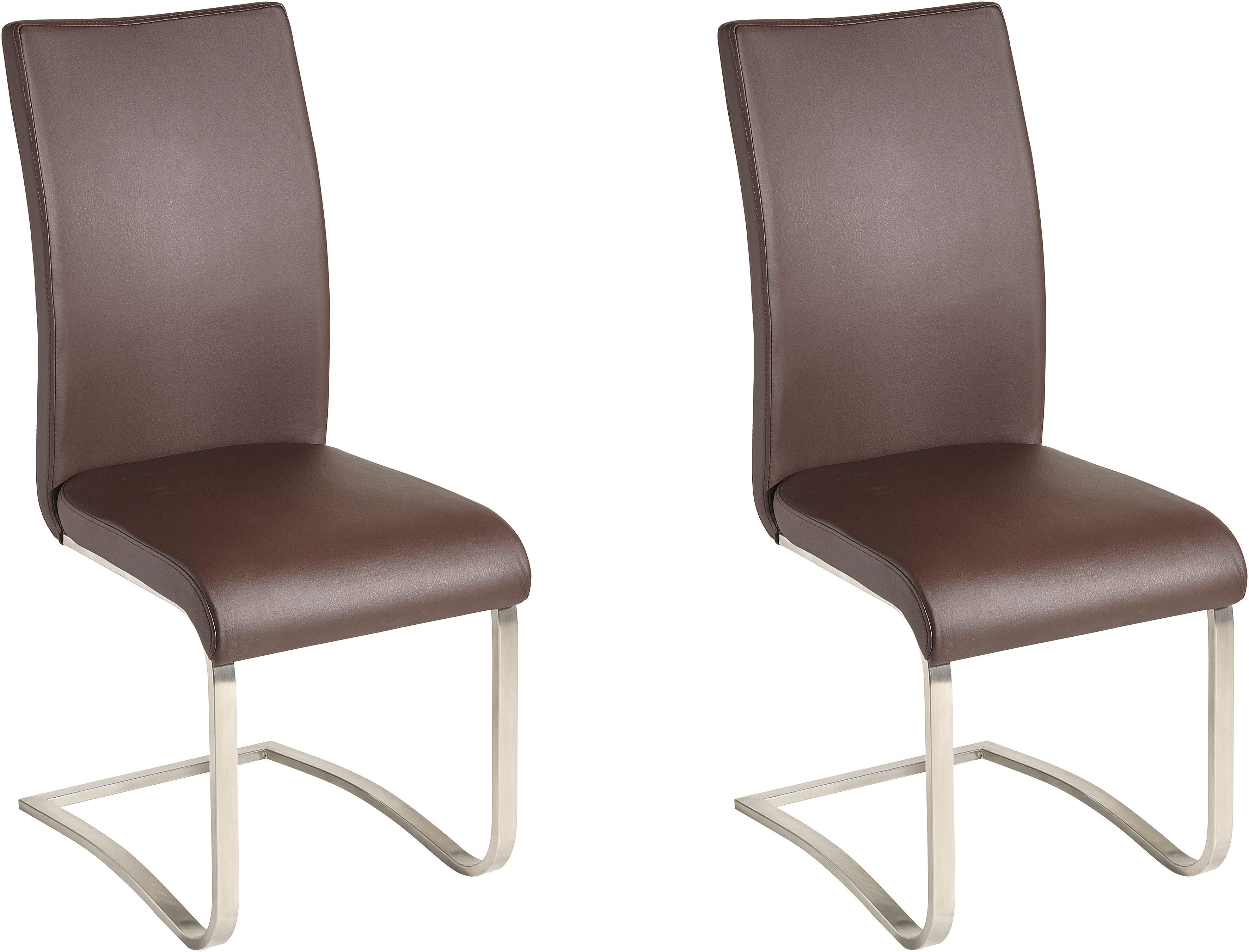 MCA furniture Freischwinger Arco (Set, 2 St), Stuhl mit Echtlederbezug, belastbar bis 130 Kg