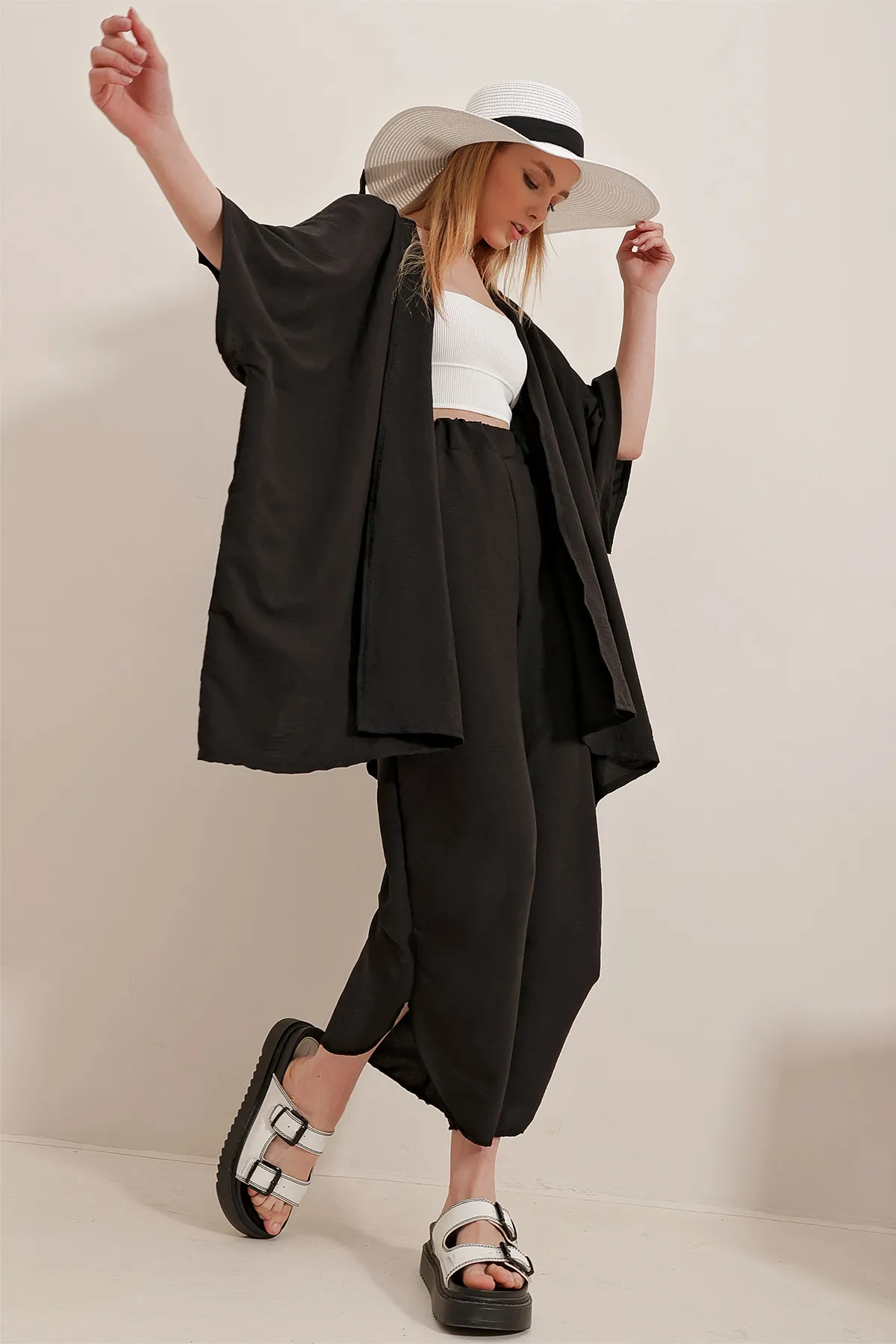 Trend Alaçatı Stili  Zweiteiler - Schwarz - Regular Fit