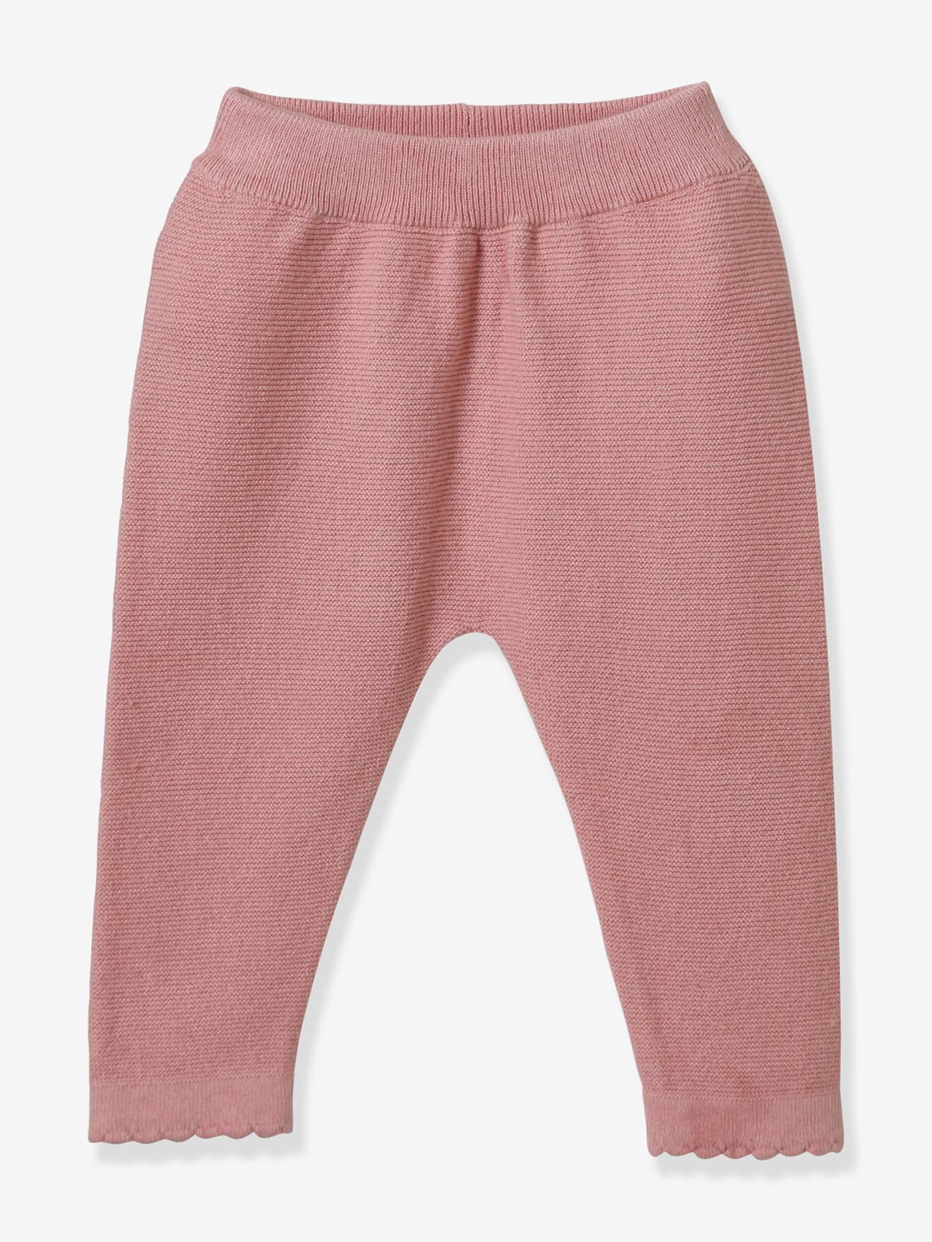 Ensemble tricot Bébé col en tissu Liberty CYRILLUS rose