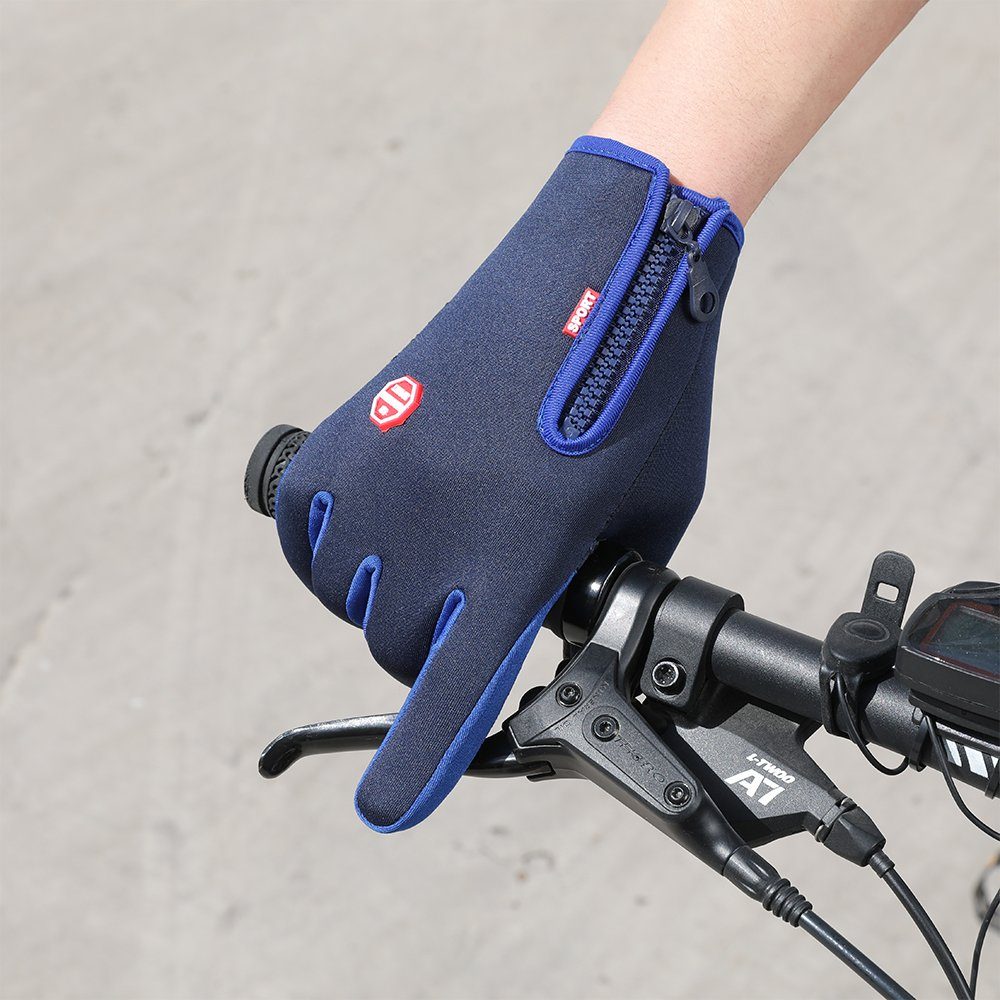 LAPA HOME Reithandschuhe Touchscreen Fahrradhandschuhe Anti-Rutsch Sporthandschuhe Wasserdicht (Paar) Herren Damen Warmhalten Winddicht Fleecehandschuhe mit Reißverschluss