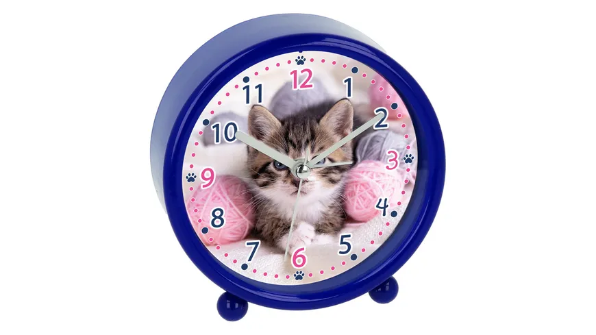 Wecker 54061 - Katze - dunkelblau