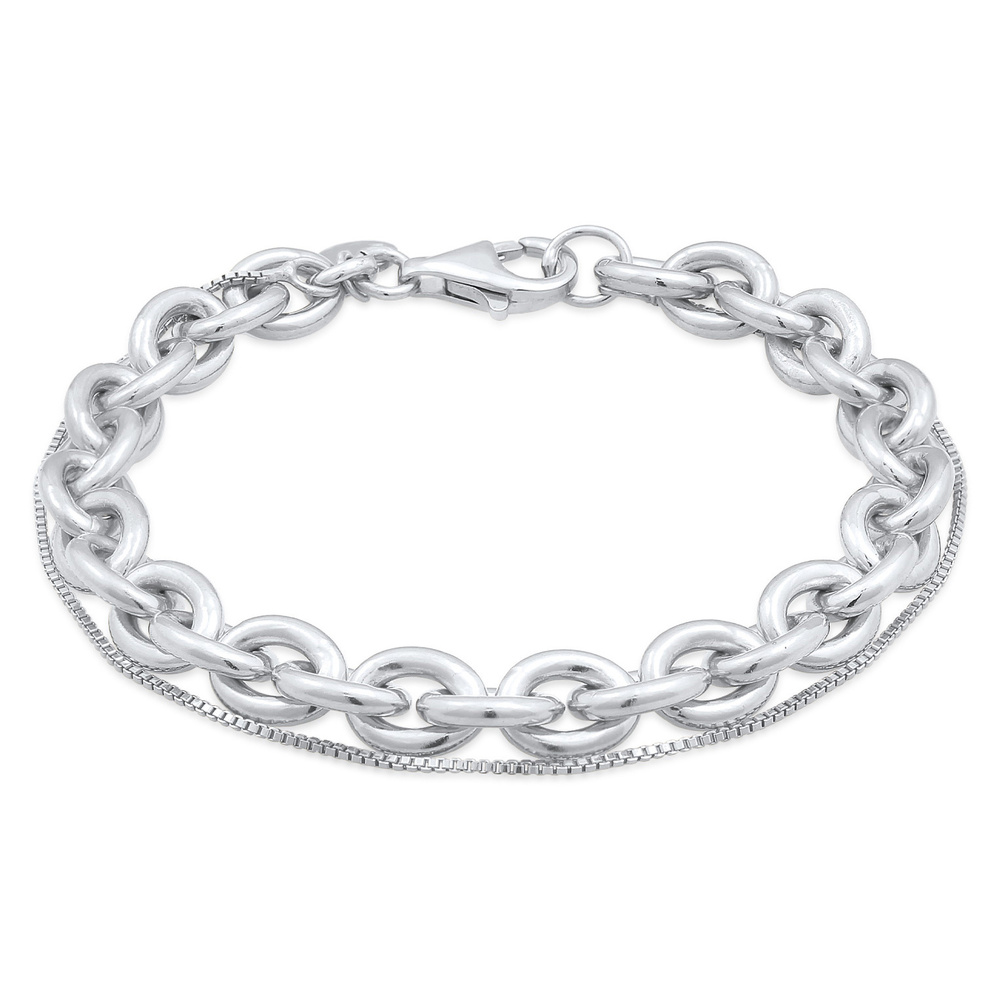Elli PREMIUM Elli PREMIUM Bracelet Femmes Couche Vénitienne Grosse en argent sterling 925 rhod Bracelet