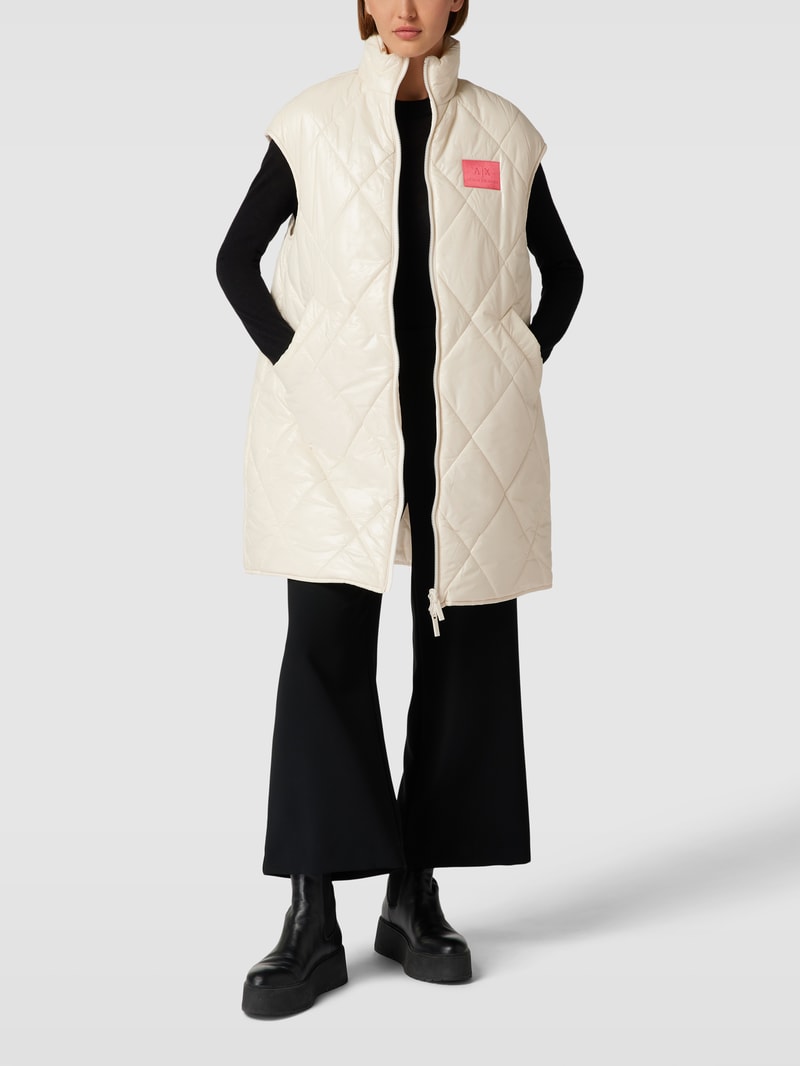 Steppweste in Überlänge in offwhite