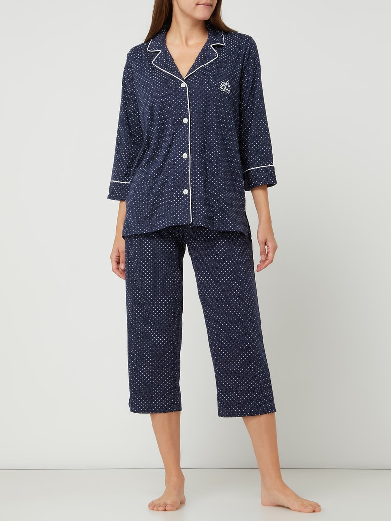 Pyjama mit Streifenmuster in dunkelblau