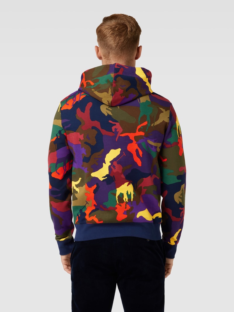 Hoodie mit Allover-Logo-Muster in schwarz