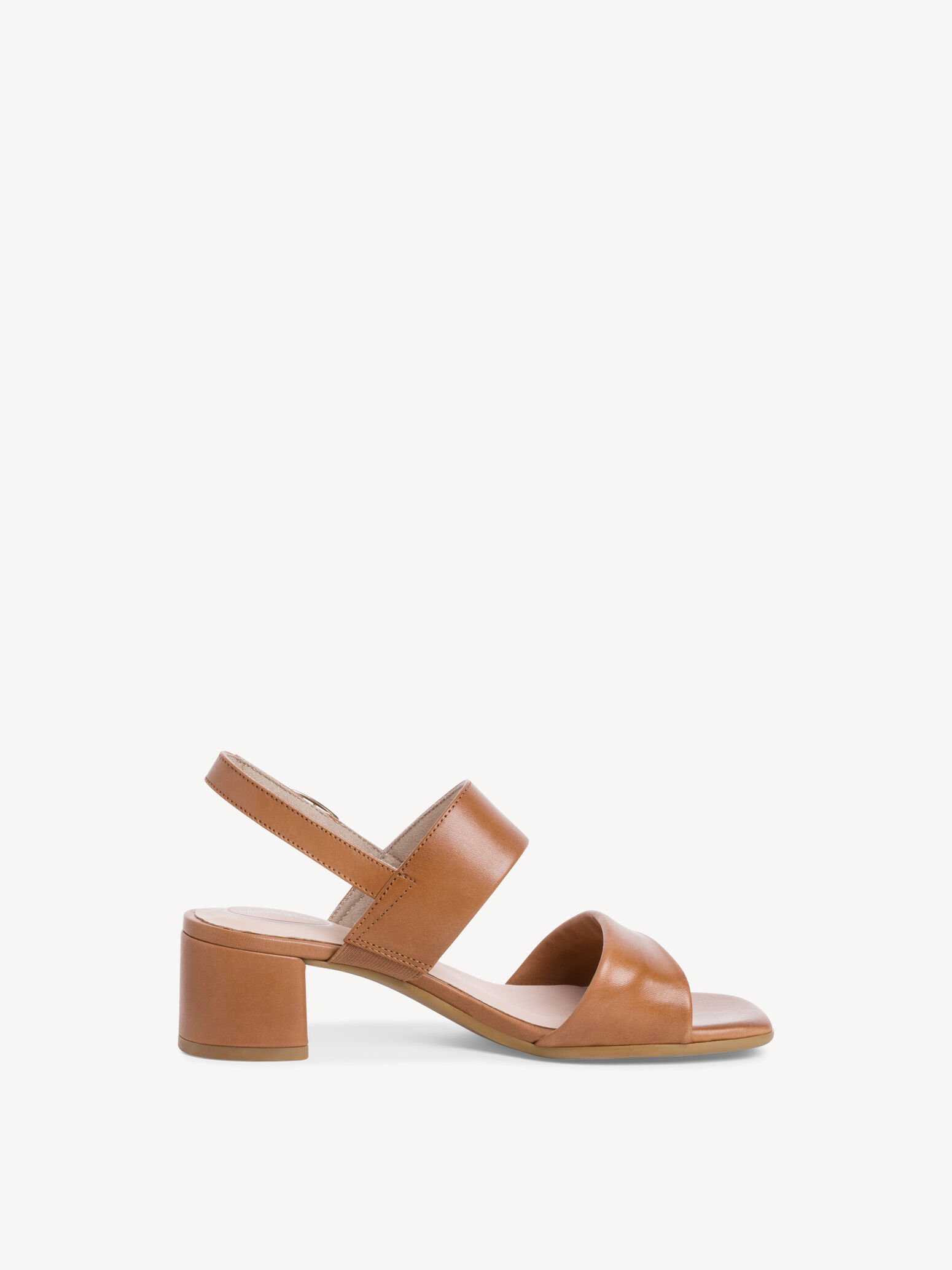 Sandale à talon en cuir - marron