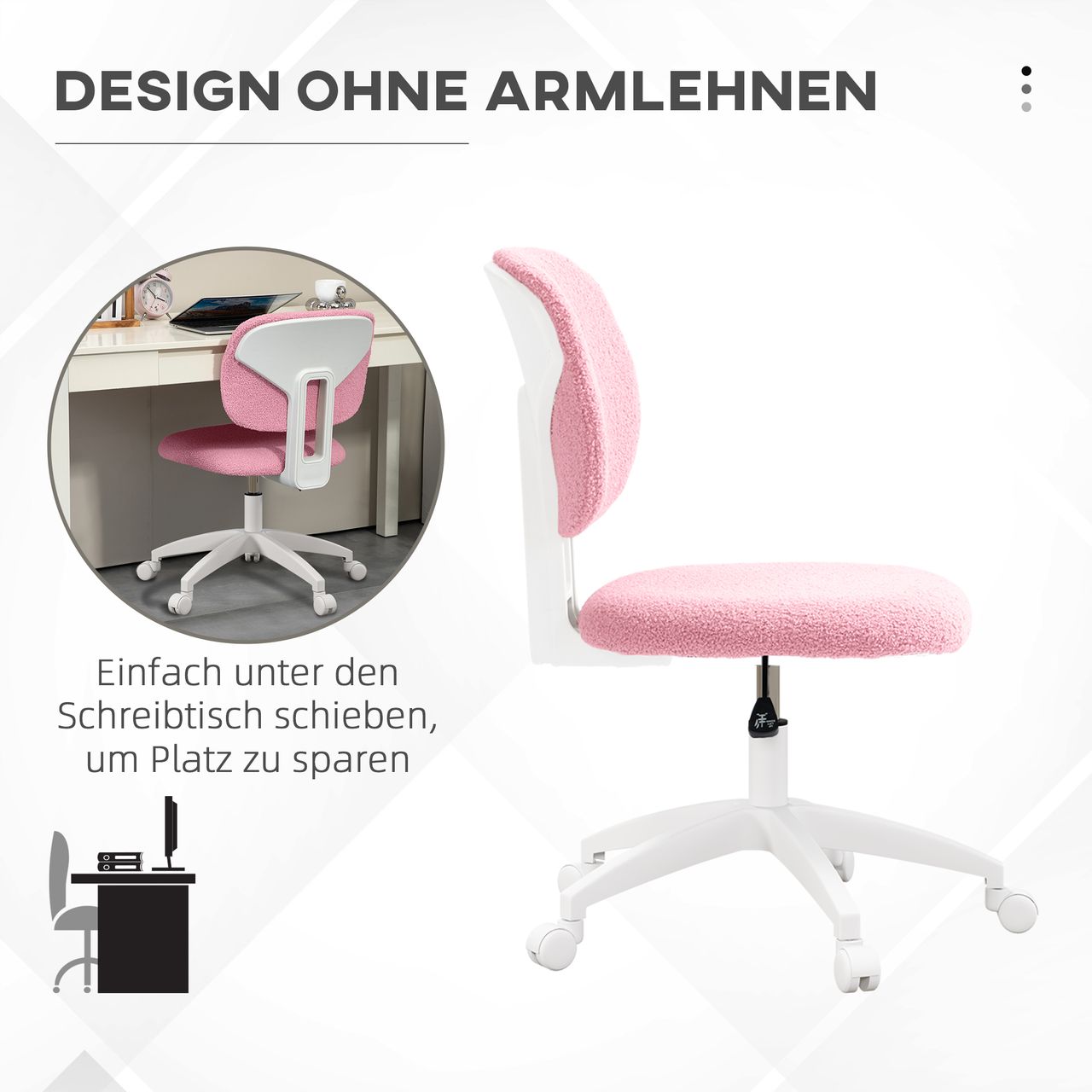 Vinsetto Bürostuhl, Ergonomischer Schreibtischstuhl, Höhenverstellbarer PC Stuhl