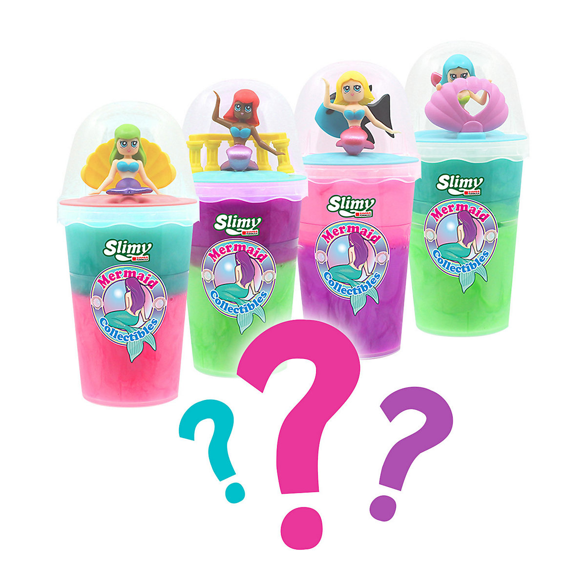 SLIMY® Mermaid Collectible - 155g Original Slimy Slime Spielmasse in zwei Farben inkl. lustiger Meerjungfrau Sammelfigur