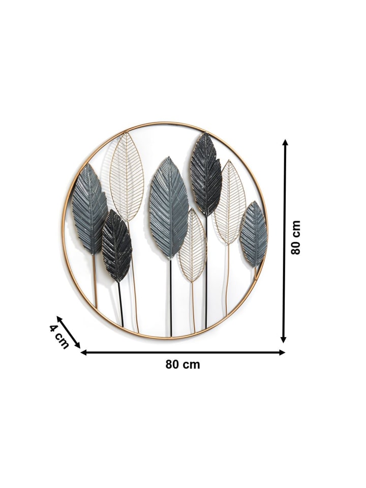 kobolo Metallbild FOGLIA in Grau günstig kaufen onesize