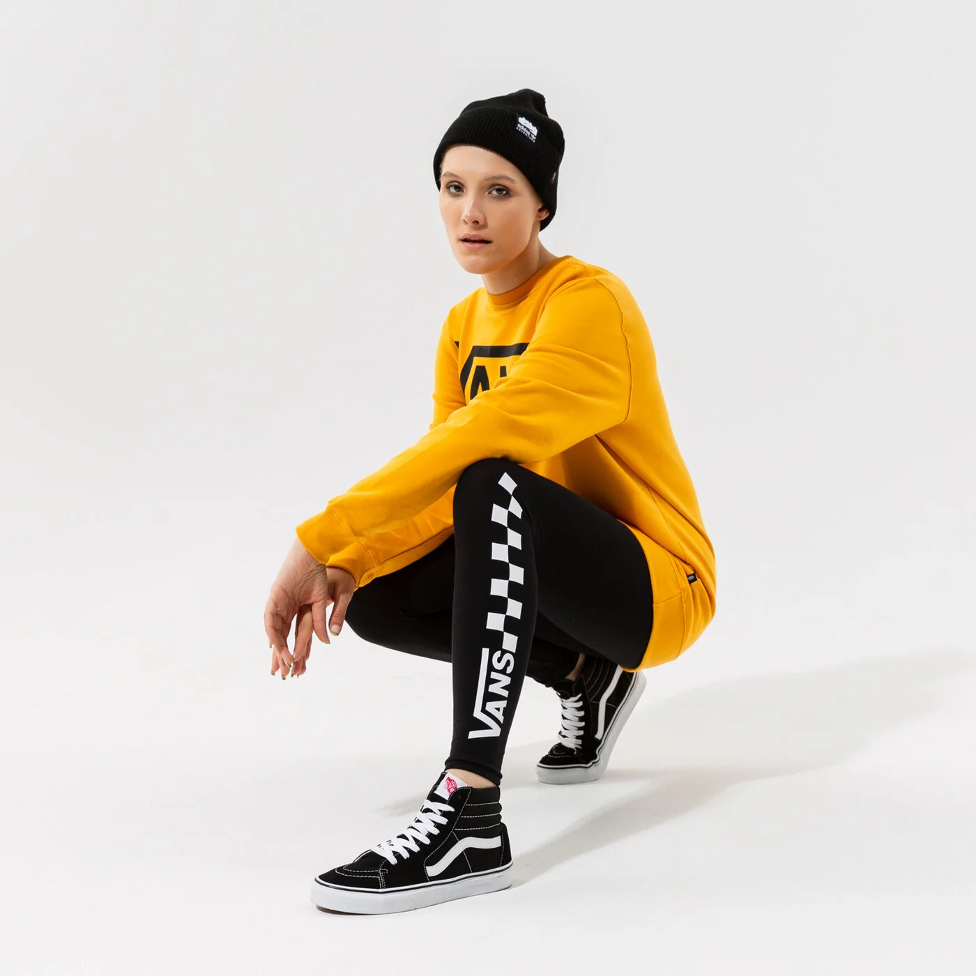 VANS LEGGINGS CHECKERBOARD Schwarz