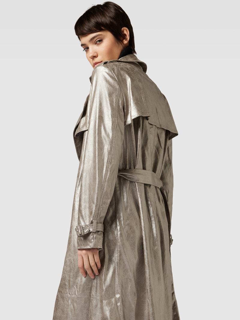 Trenchcoat mit Taillengürtel Modell 'ADELE' in silber