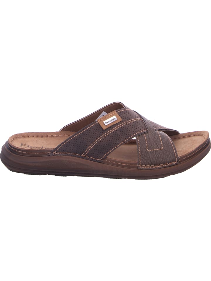 Fischer Markenschuh Pantolette in braun günstig kaufen