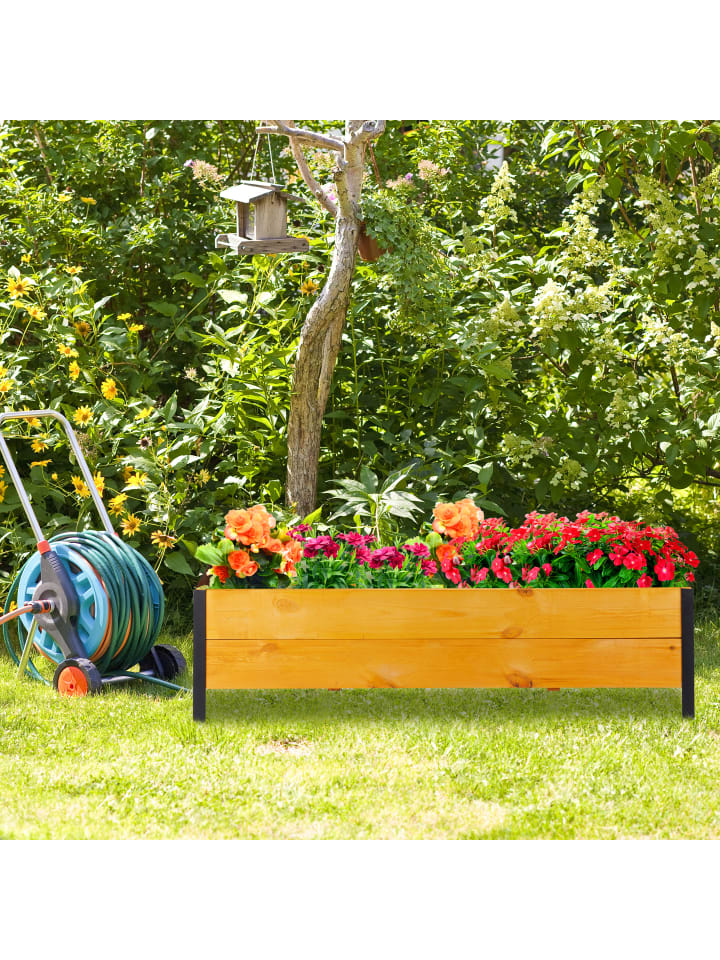 relaxdays Hochbeet in Natur - (B)118 x (H)32,5 x (T)35 cm günstig kaufen onesize