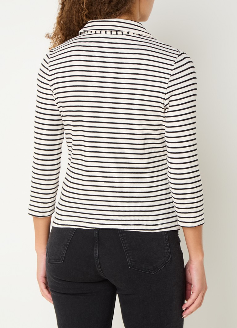 LKBennett Lena rib knitted top with stripe print
