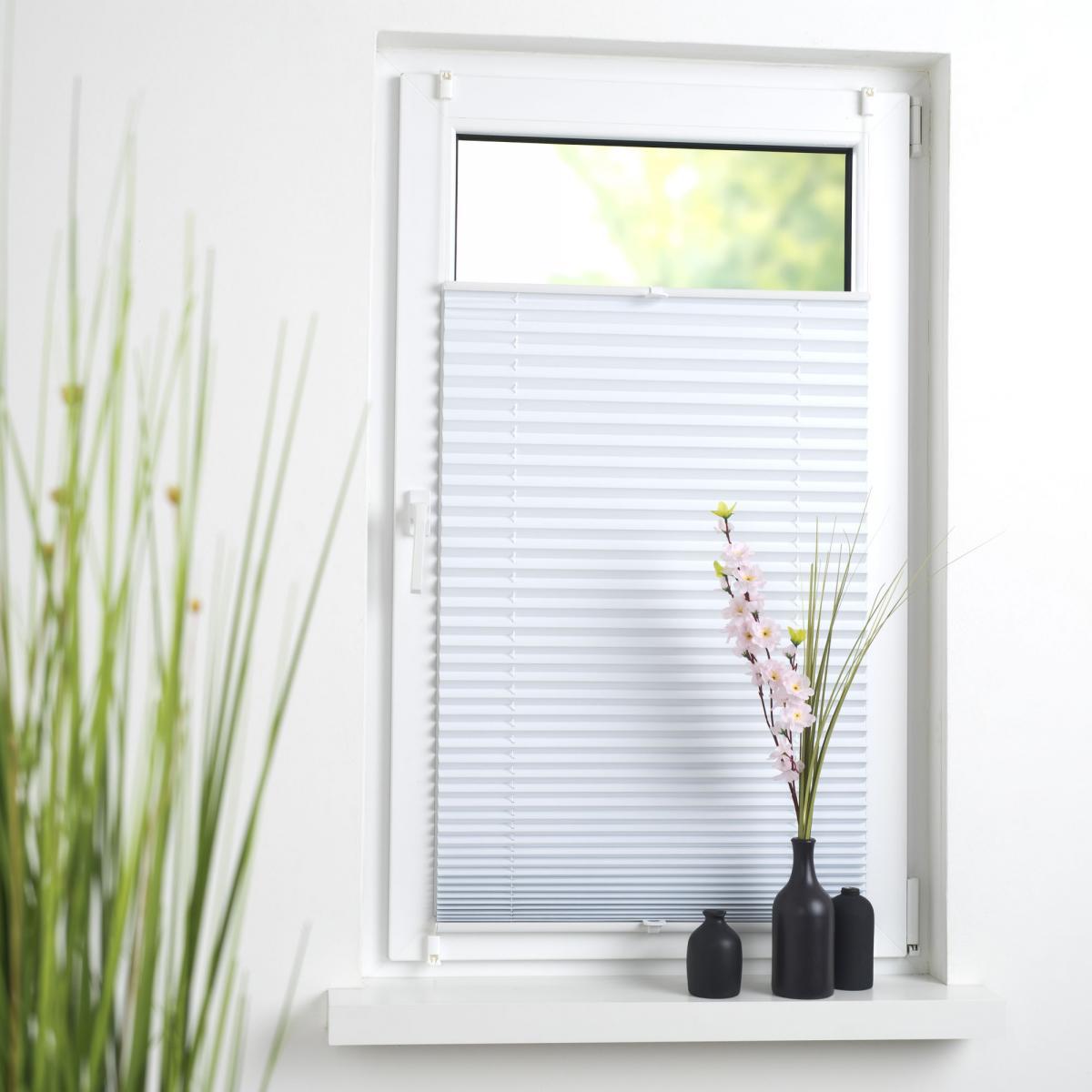 Bella Casa Klemmfix Thermo Plissee verspant, verdunkelnd, 100 x 130 cm weiß