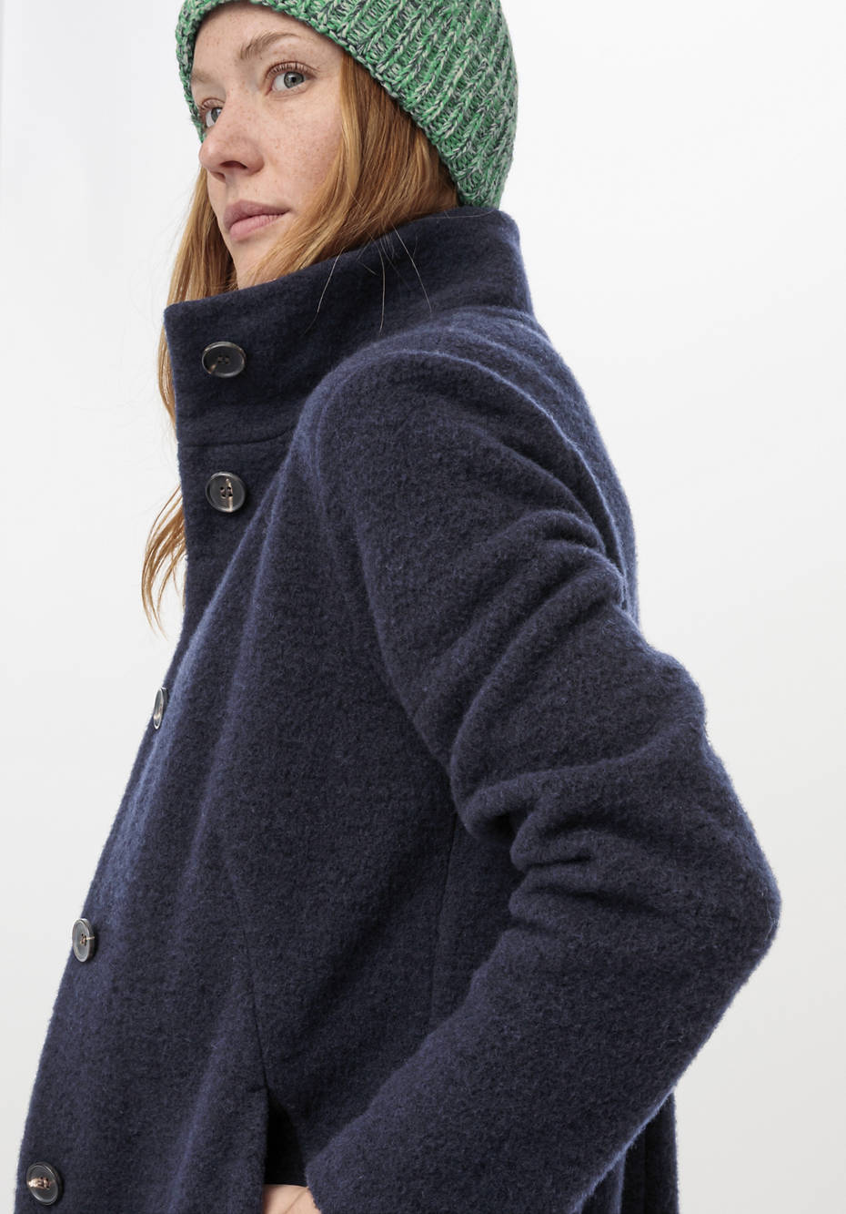 Wollfleece Mantel aus reiner Bio-Merinowolle