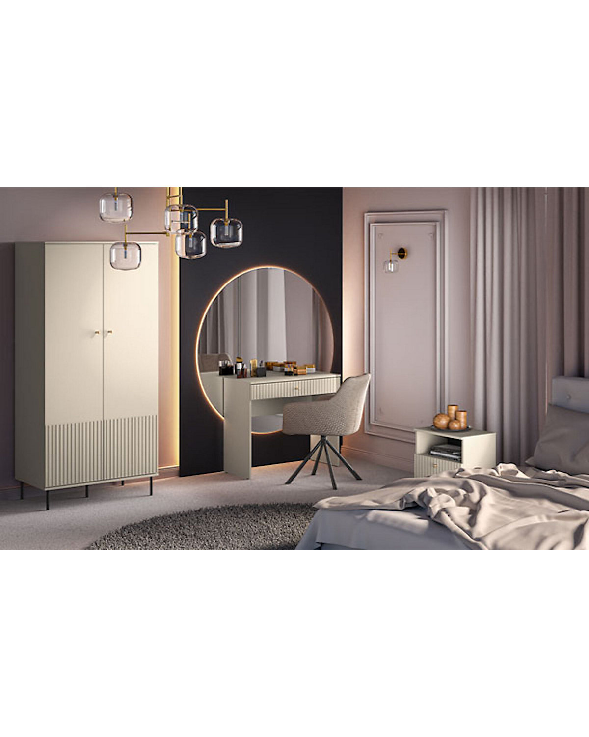 Kleiderschrank Sophie Garderobenschrank 92x53x190cm 2-türig