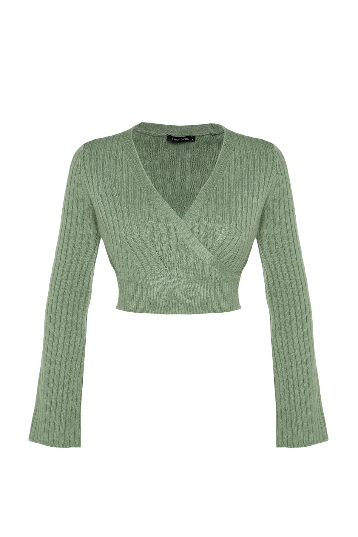 Trendyol Collection  Mintgrüner, weich strukturierter, zweireihiger Strickpullover TWOAW24KZ00381